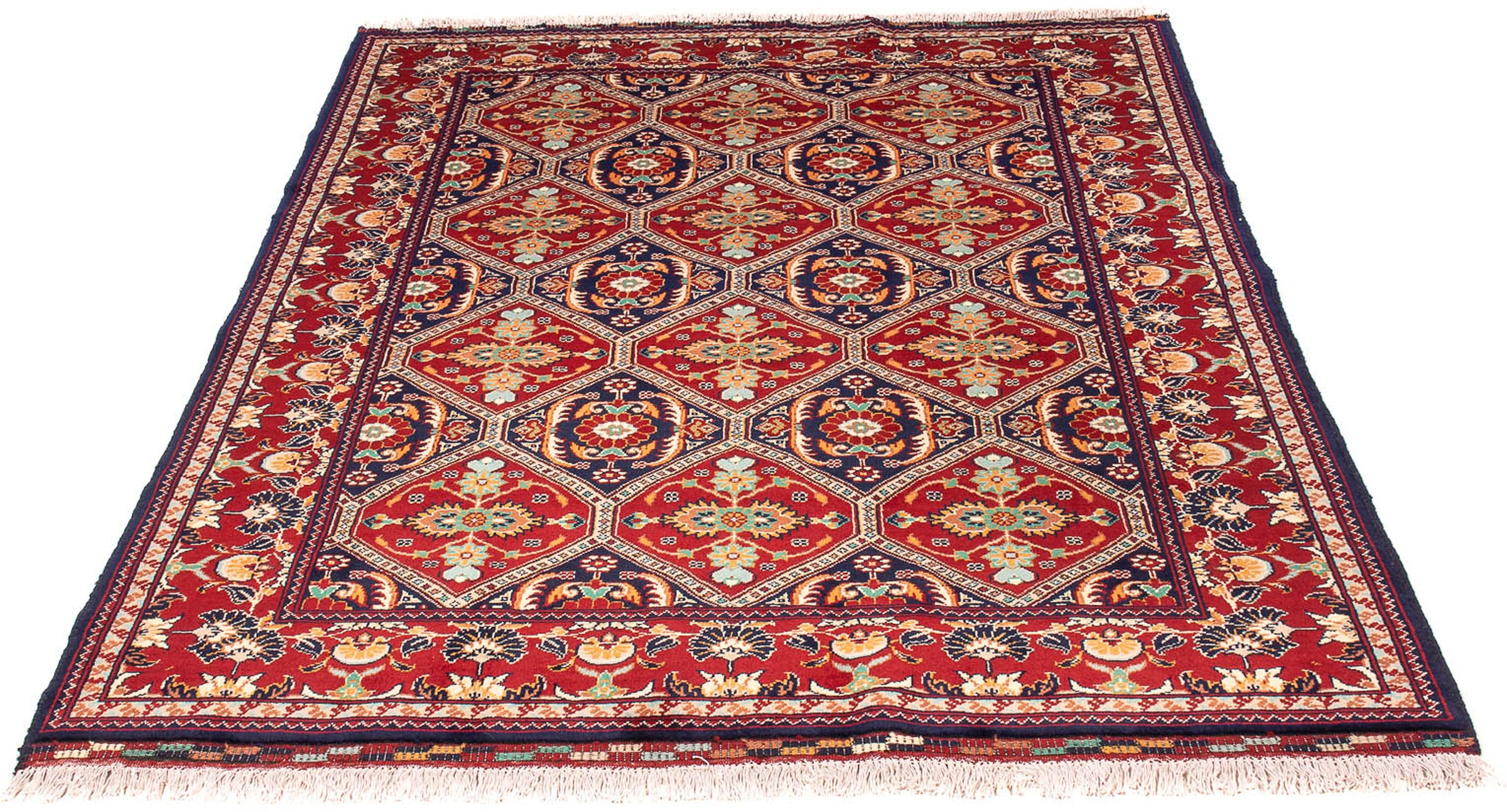 Image of morgenland Orientteppich »Afghan - 204 x 146 cm - dunkelrot«, rechteckig, 7 mm Höhe, Wohnzimmer, Handgeknüpft, Einzelstück mit Zertifikat bei Ackermann Versand Schweiz