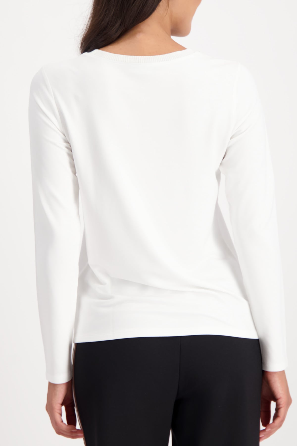 Monari Langarmshirt »Shirt Basic Schmuck Kette«, Regular fit mit Rundhalsausschnitt
