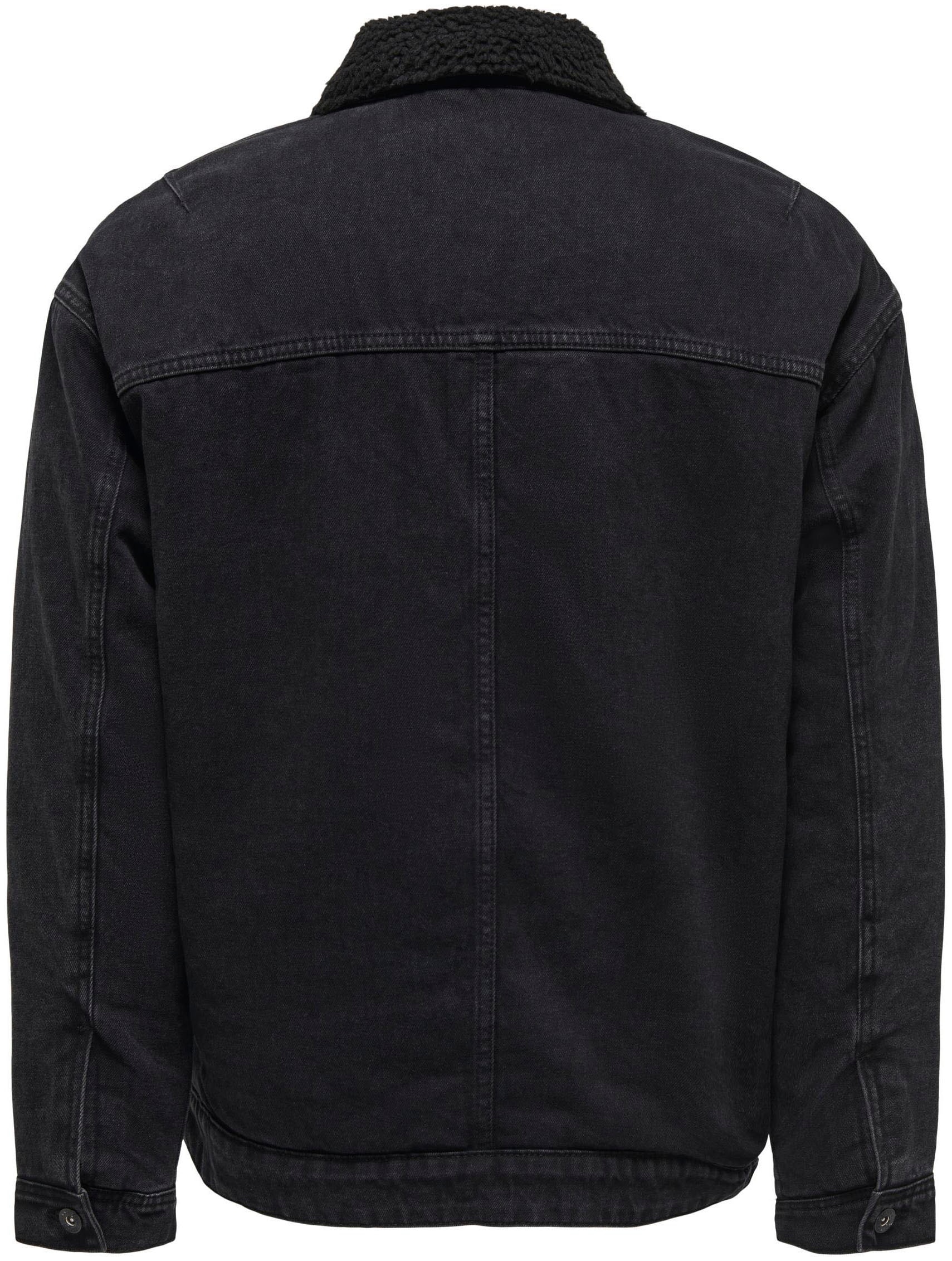 ONLY & SONS Jeansjacke »ONSRICK OVZ BLACK 6942 TEDDY DNM JACKET«