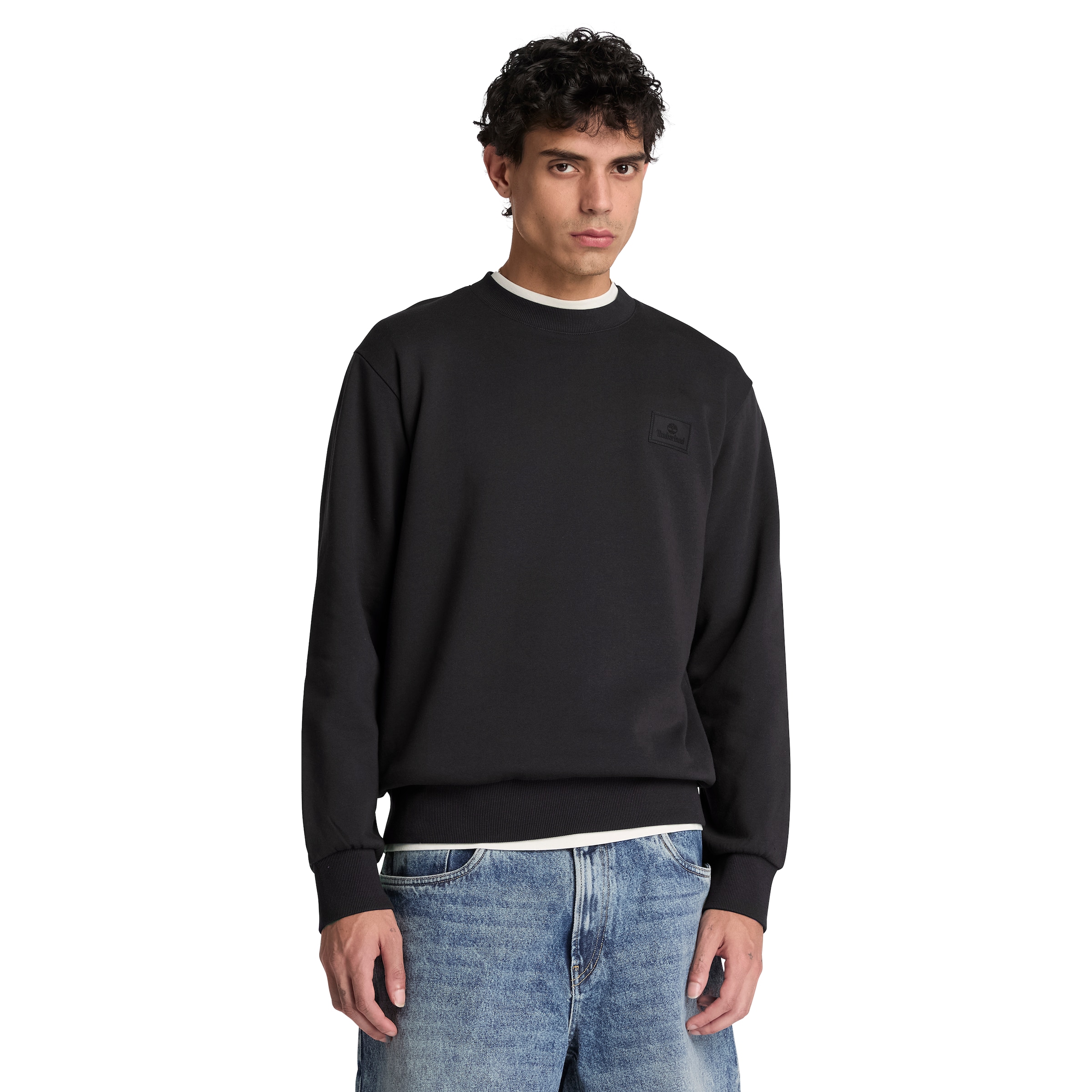 Image of Timberland Sweatshirt "Silicon Badge BB Crew Sweatshirt", aus Baumwolle und Polyester, erhältlich in den Grössen S bis XXXL
