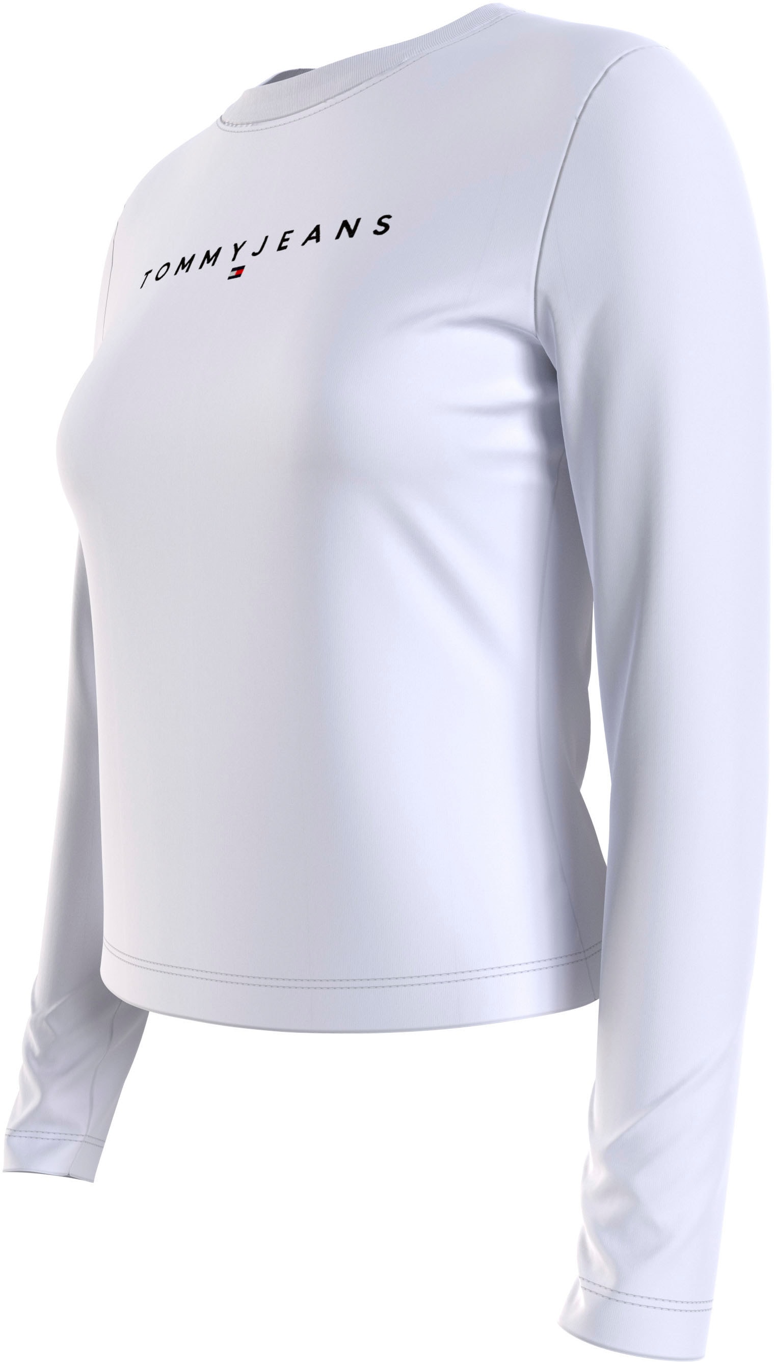 ♕ Tommy Jeans Langarmshirt »Slim Linear Shirt Longsleeve«, mit  Logostickerei versandkostenfrei auf