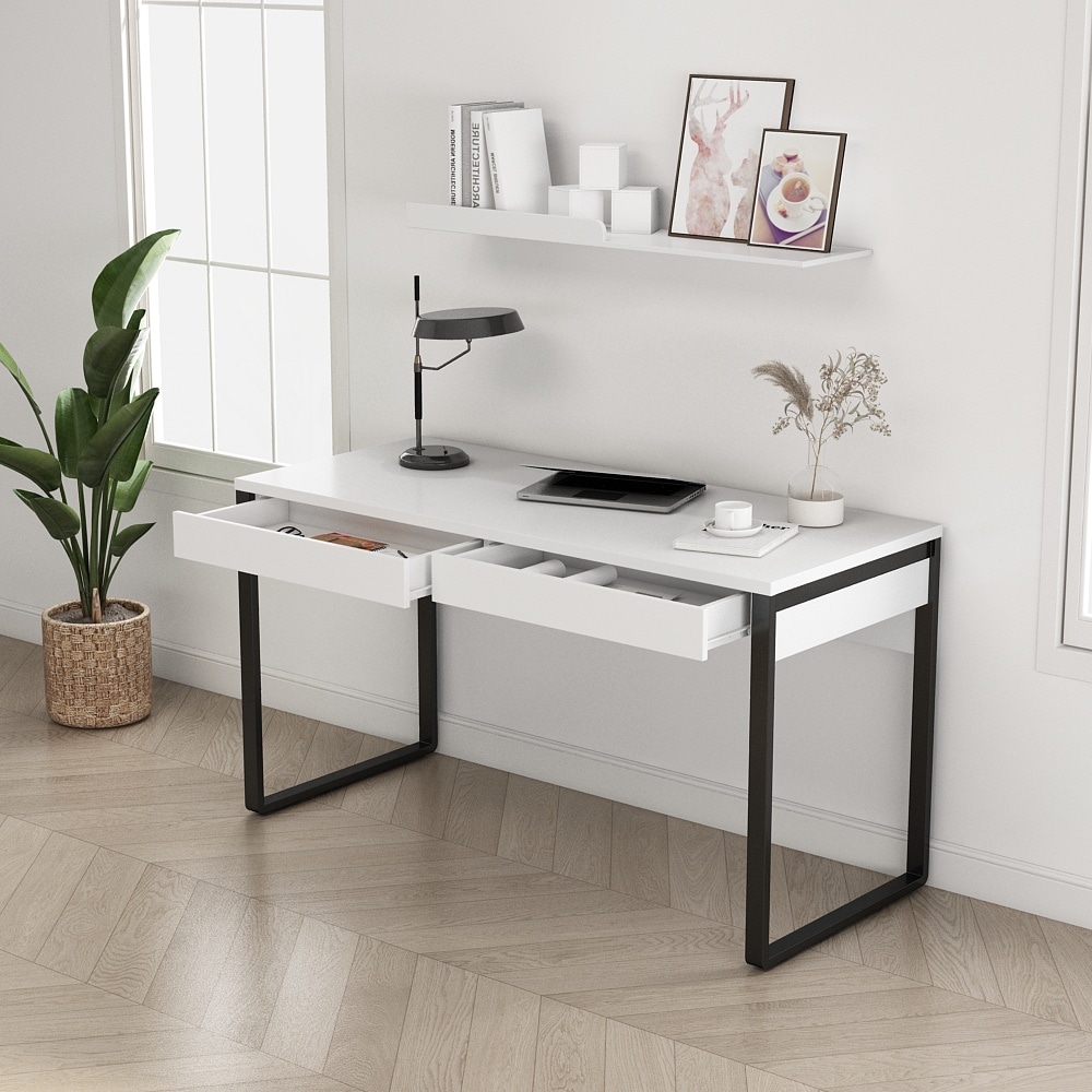 GOODproduct Bureau »Moid, Computertisch im modernen Design,« Breite 120/140/160 cm, mit Metallbeinen & Schublade