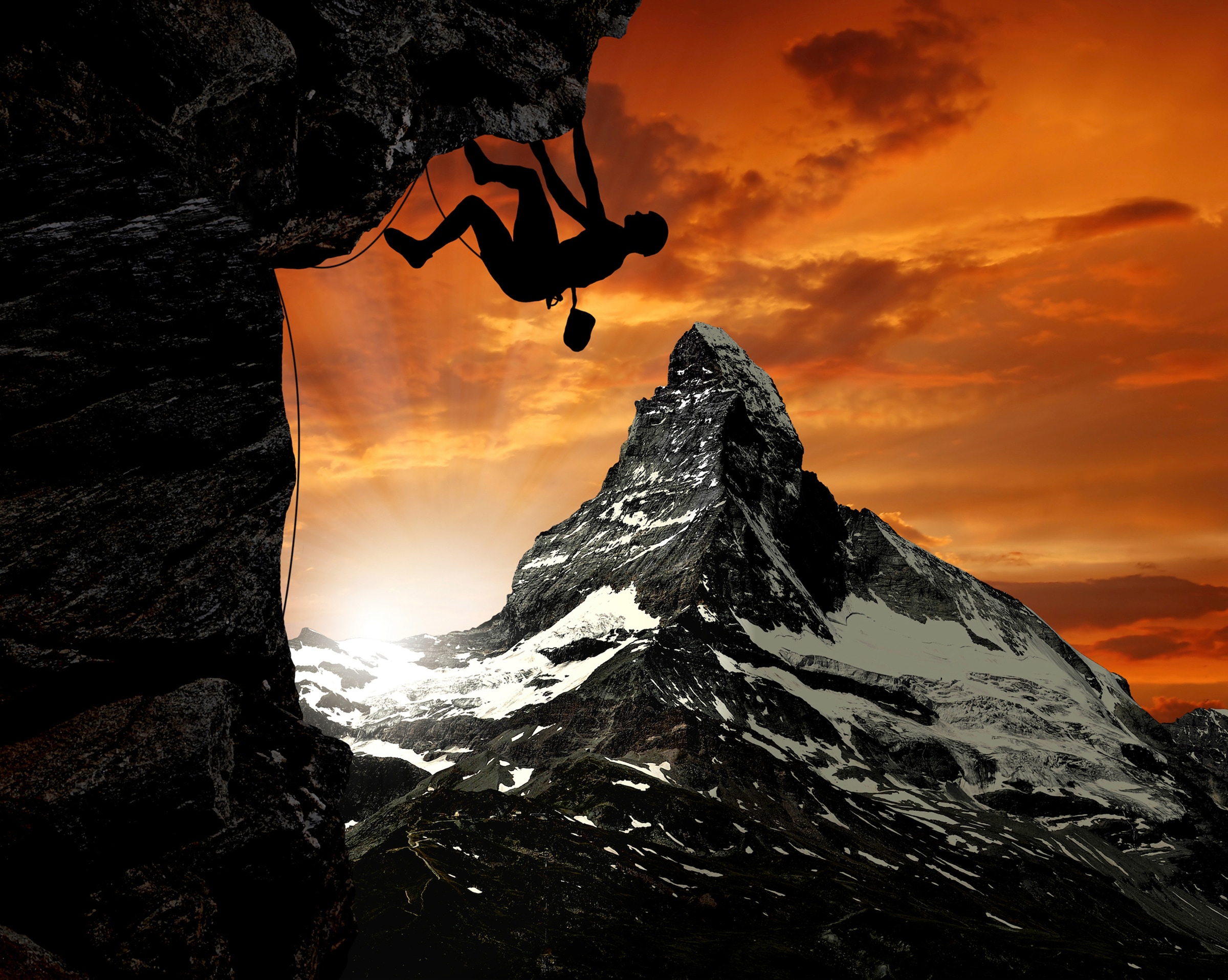 Image of Papermoon Fototapete "GEBIRGE-SEE-BERGE WALD HIMMEL MATTERHORN BERGSTEIGER"