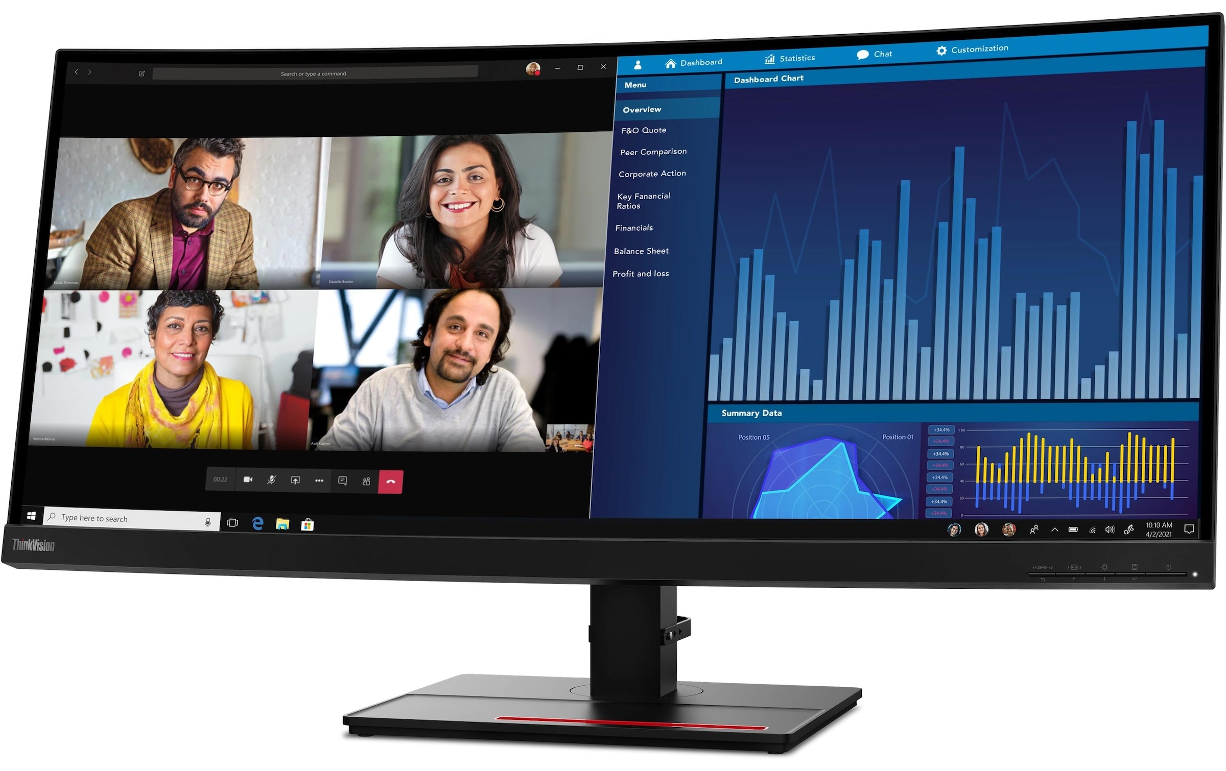 Lenovo LCD-Monitor »ThinkVision P34w-20«, 86,02 cm/34,14 Zoll, 3440 x 1440 px, UWQHD, 60 Hz