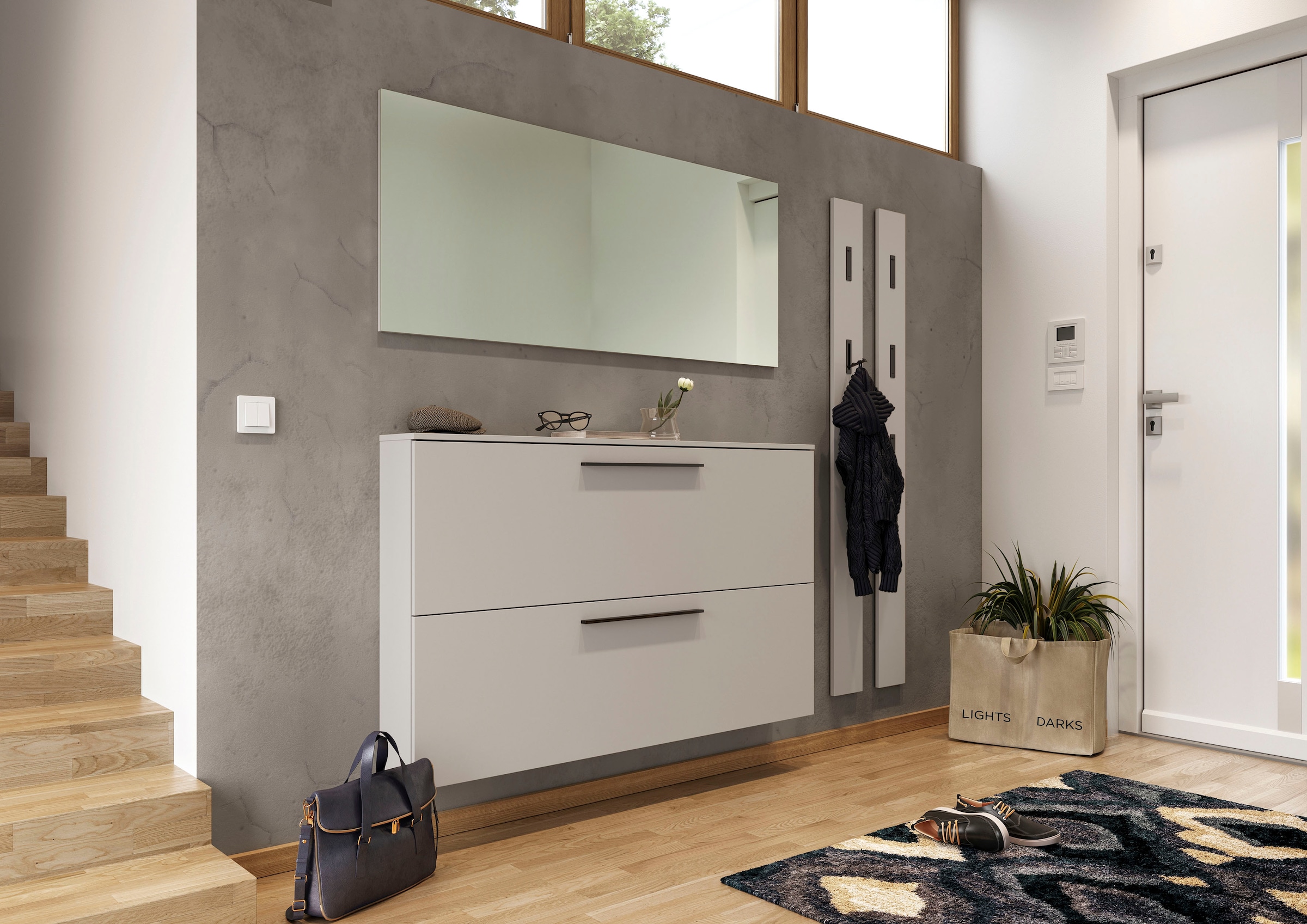 GERMANIA Schuhschrank »GW-Utah Schuhschrank in 2 Breiten, mit 2 oder 3 Klappen,«, stehend und hängend montierbar