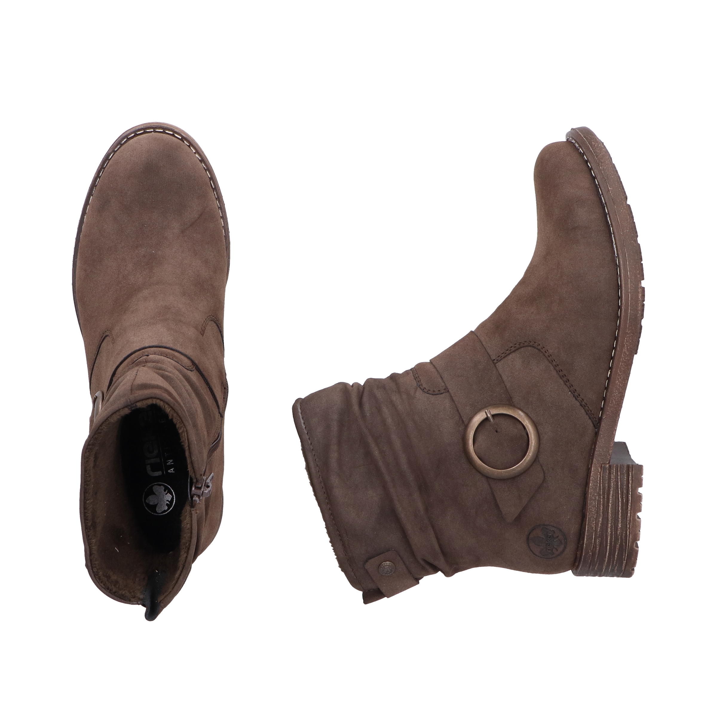 Rieker Bottines  Boots, Blockabsatz, slouchy Schaft und Innenreissverschluss