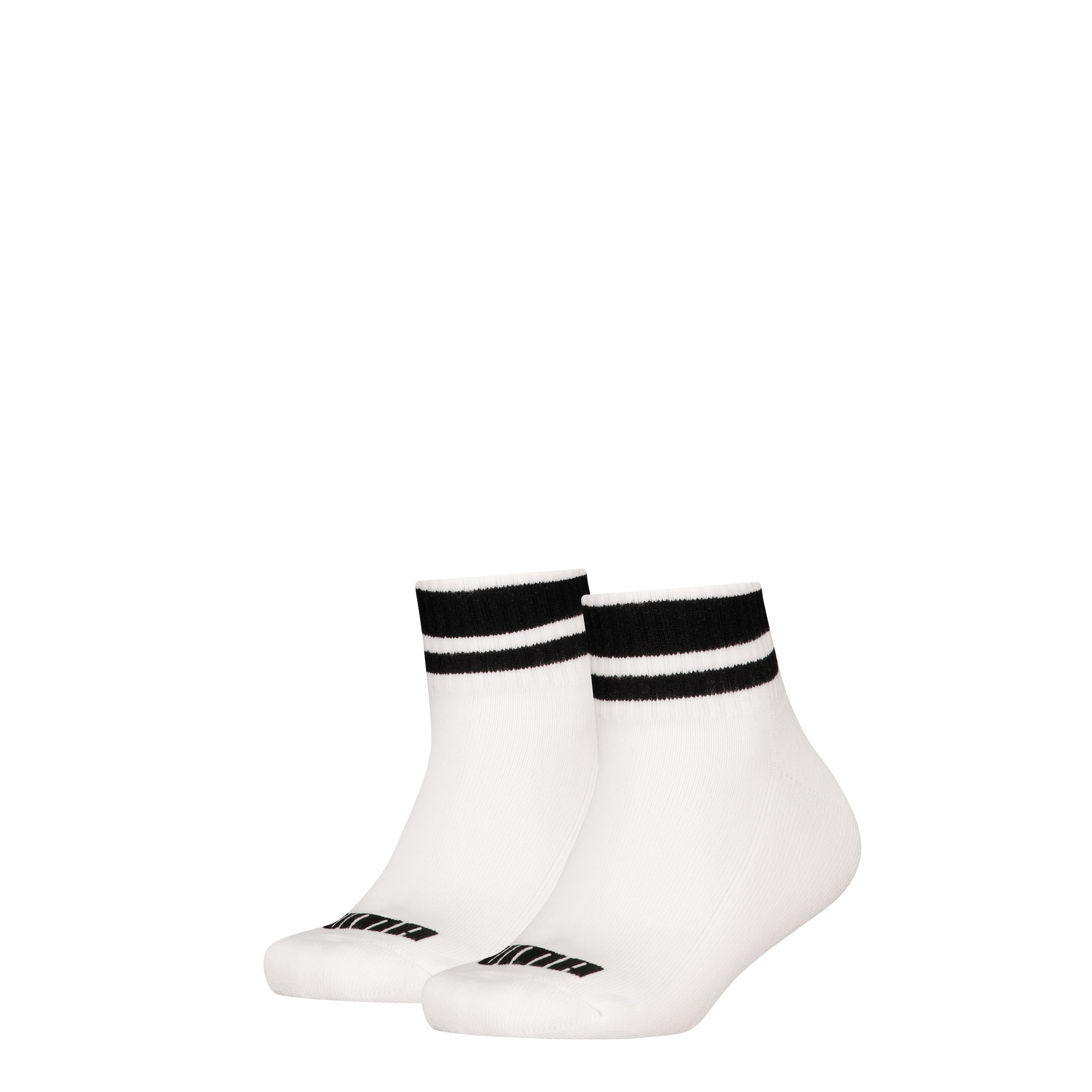Image of PUMA Kurzsocken "PUMA KIDS CLYDE CUSHIONED QUARTER 2P" 2 Paar, mit gestreiften Bündchen