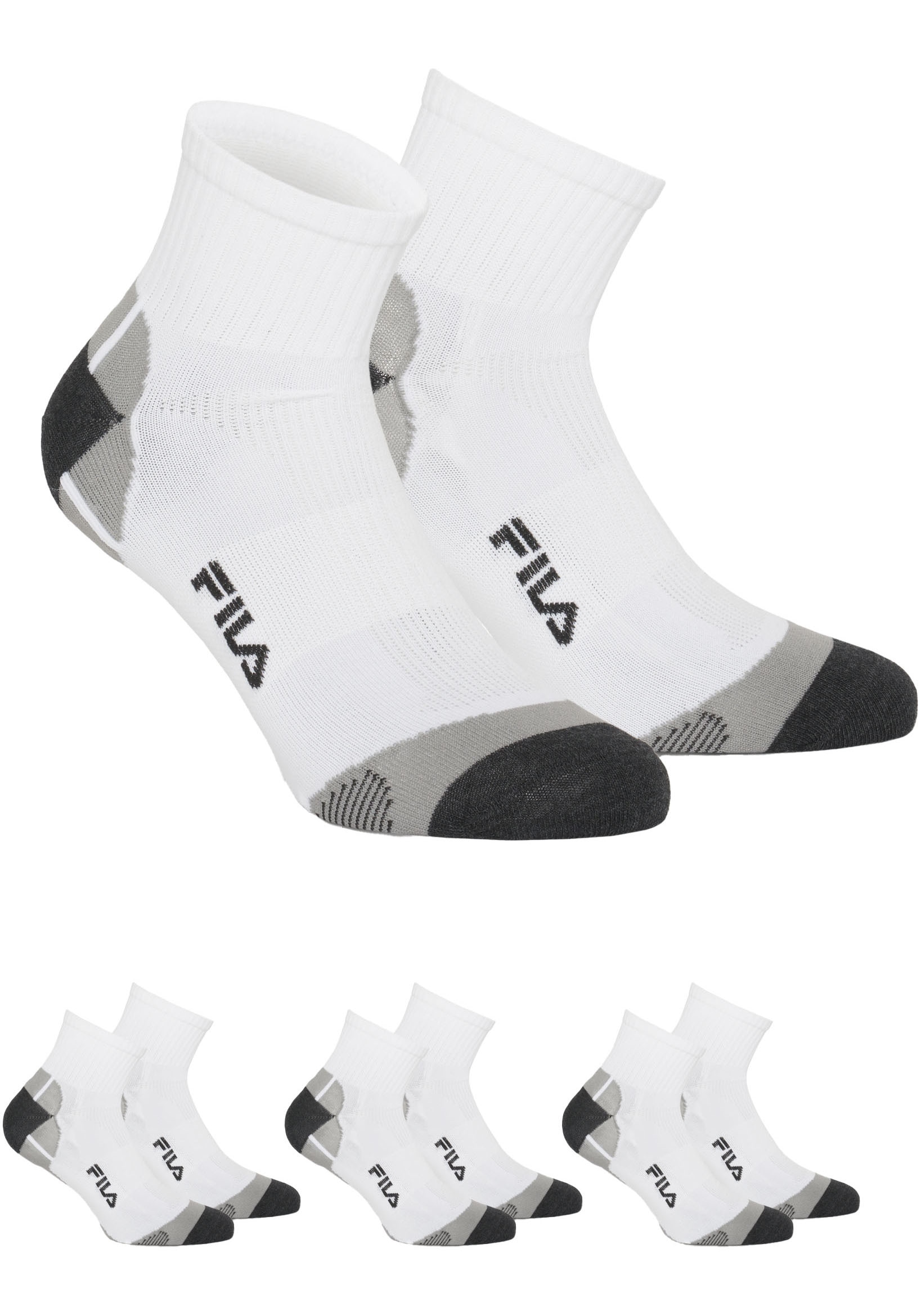 Fila Kurzsocken, (3er Pack), mit verstärkter Ferse