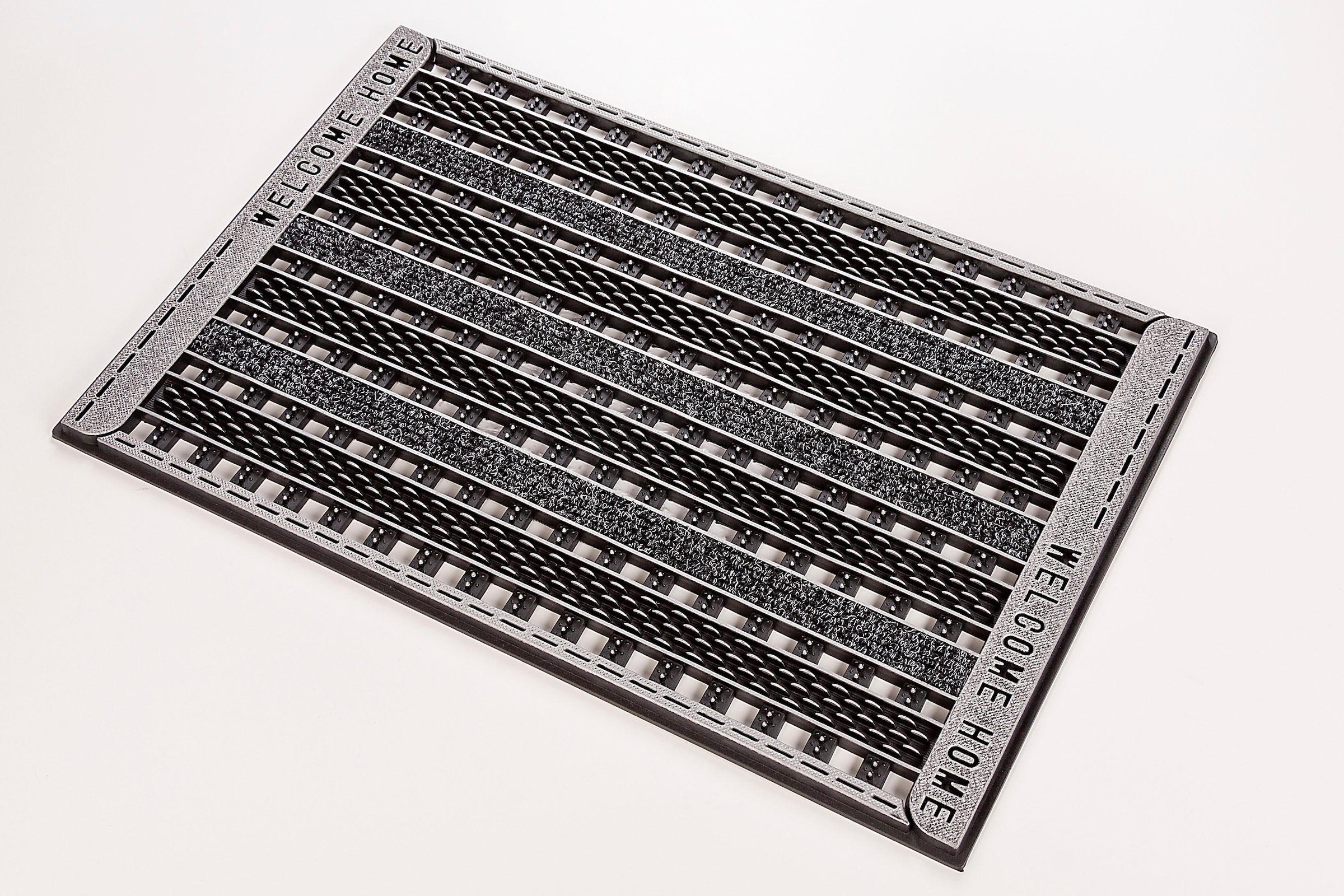 Home2Fashion Fussmatte »GC Clean Griddie, LAGERRÄUMUNG!«, rechteckig, 8 mm Höhe, Schmutzfangmatte, mit Spruch, robust, In- und Outdoor geeignet