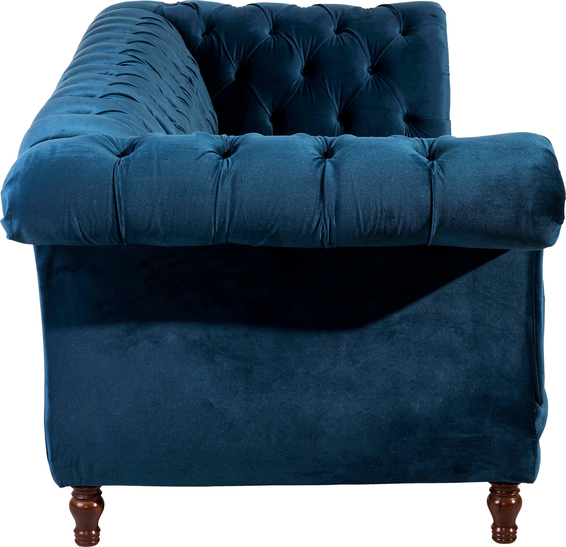 Max Winzer® Chesterfield-Sofa »Isabelle«, Knopfheftung & gedrechselten Füssen in Buche Nussbaum, Breite 260 cm