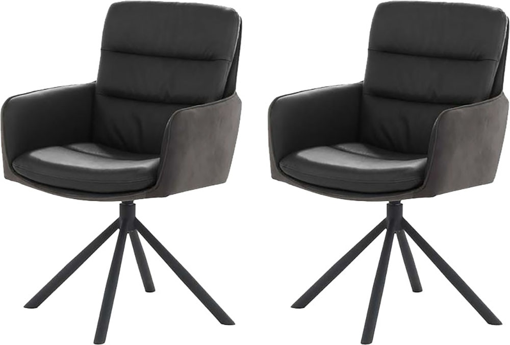 Jockenhöfer Gruppe Chaise pivotante »Audrey« (Ensemble) 2 cuiscuir véritable, avec rotation (360°), mélange de matériaux, charge max. 150kg