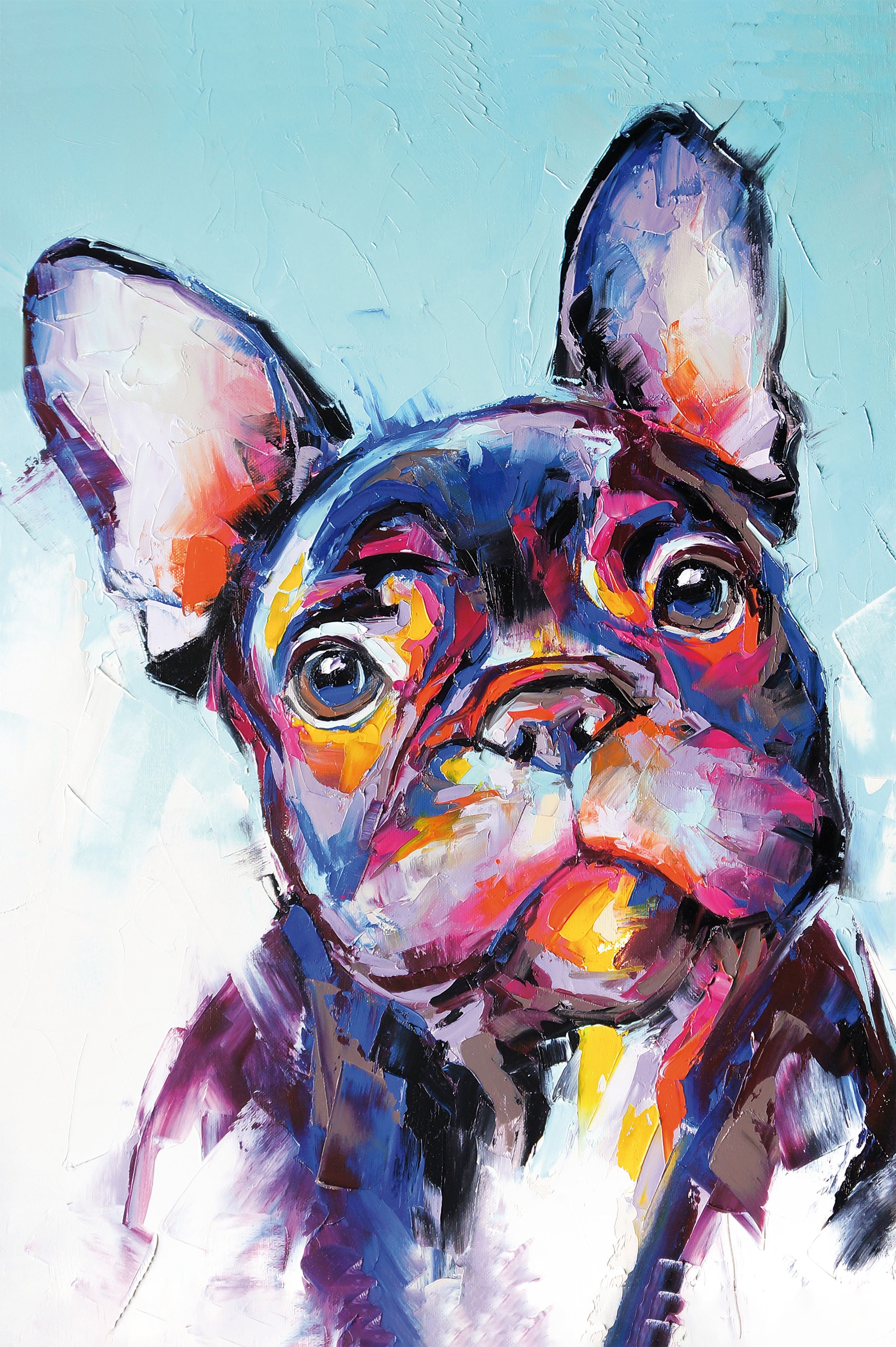 Image of Bönninghoff Leinwandbild "Wandbild BULLDOGGE 60x90 cm – Leinwandbild Keilrahmen Deko modern" 1 Stk. tlg. auf Keilrahmen gespannt