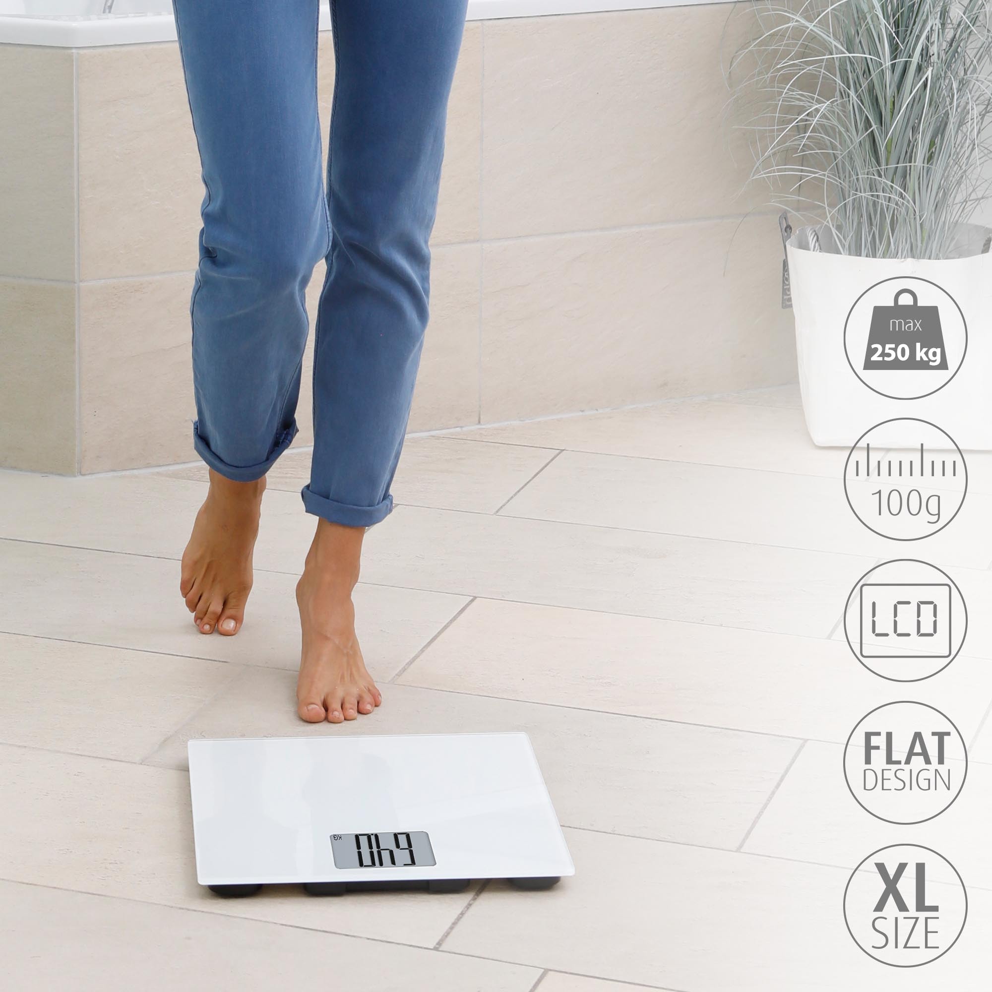 Medisana Pèse-personne »PS 470 XL« Extra grosses LCD-Display mit grossen Ziffern, Tragkraft 250 kg