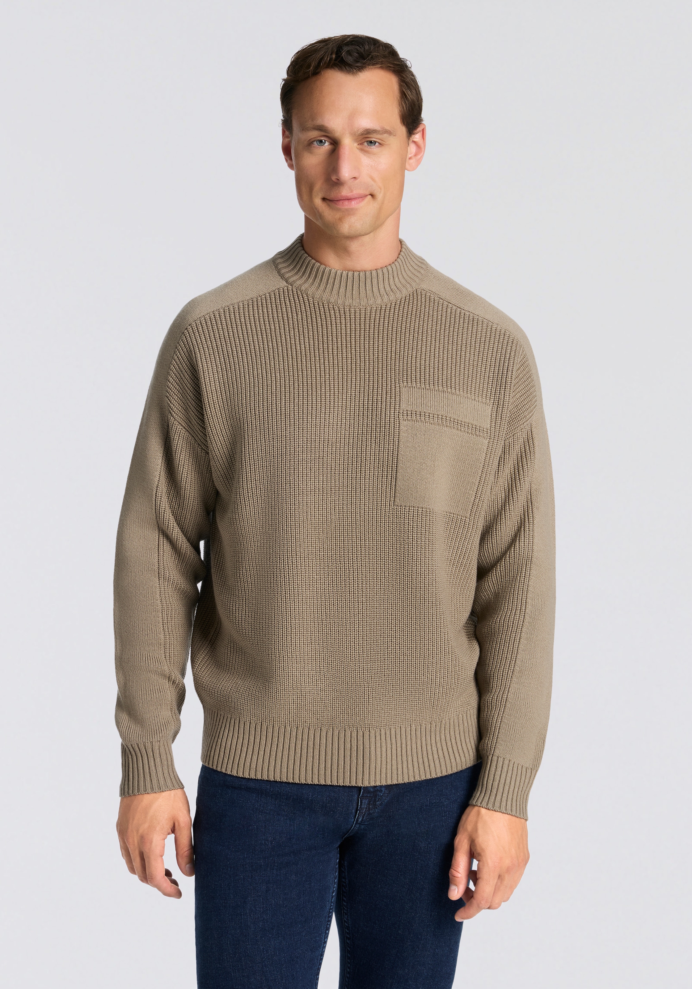 Image of BOSS ORANGE Strickpullover "Andern" Rundhalsausschnitt, relaxed fit, Strickmix
