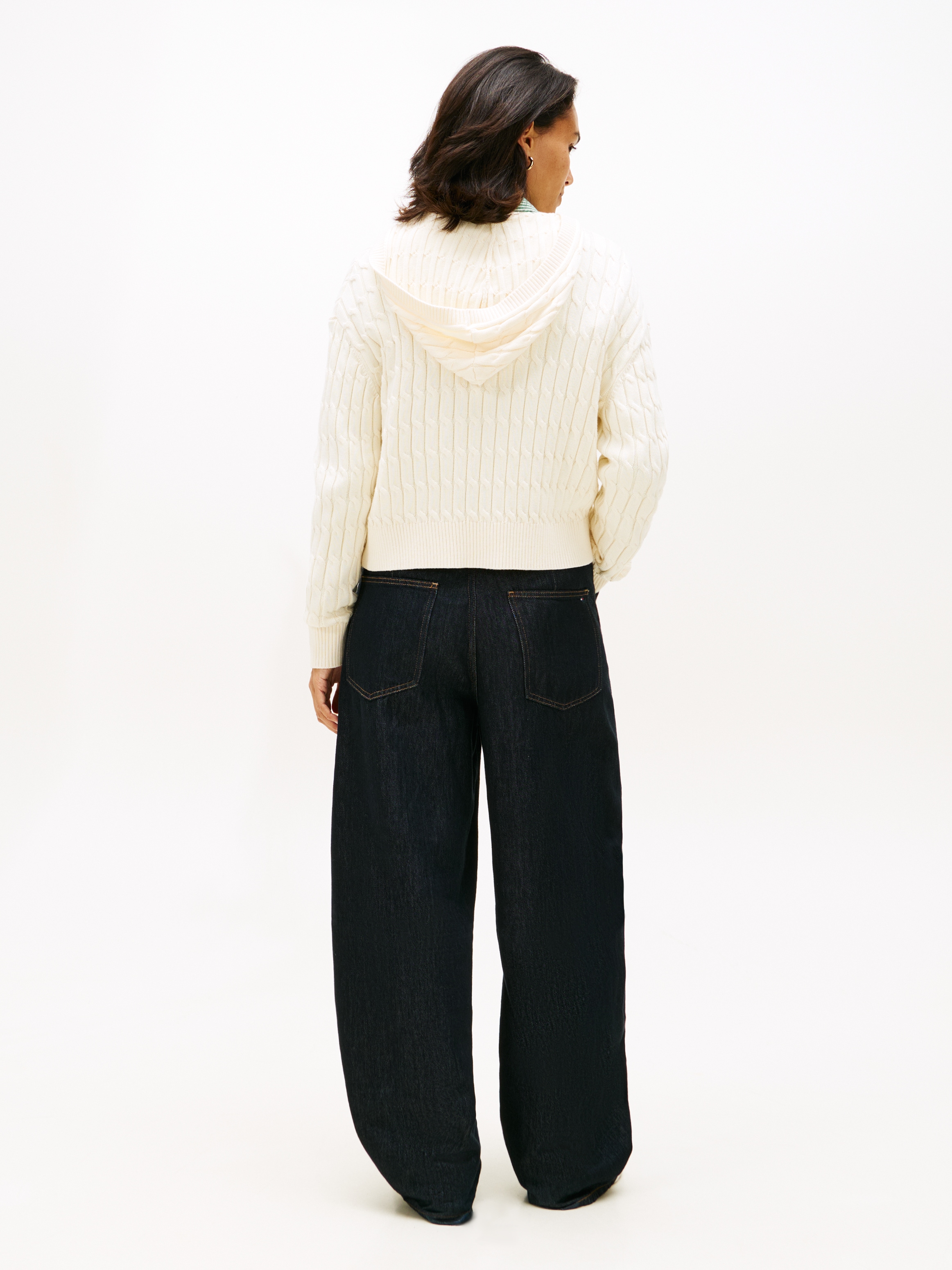 Tommy Hilfiger Cardigan à capuche »CO CABLE MID GG LS ZIP HOODY« mit Zopfstrickmuster