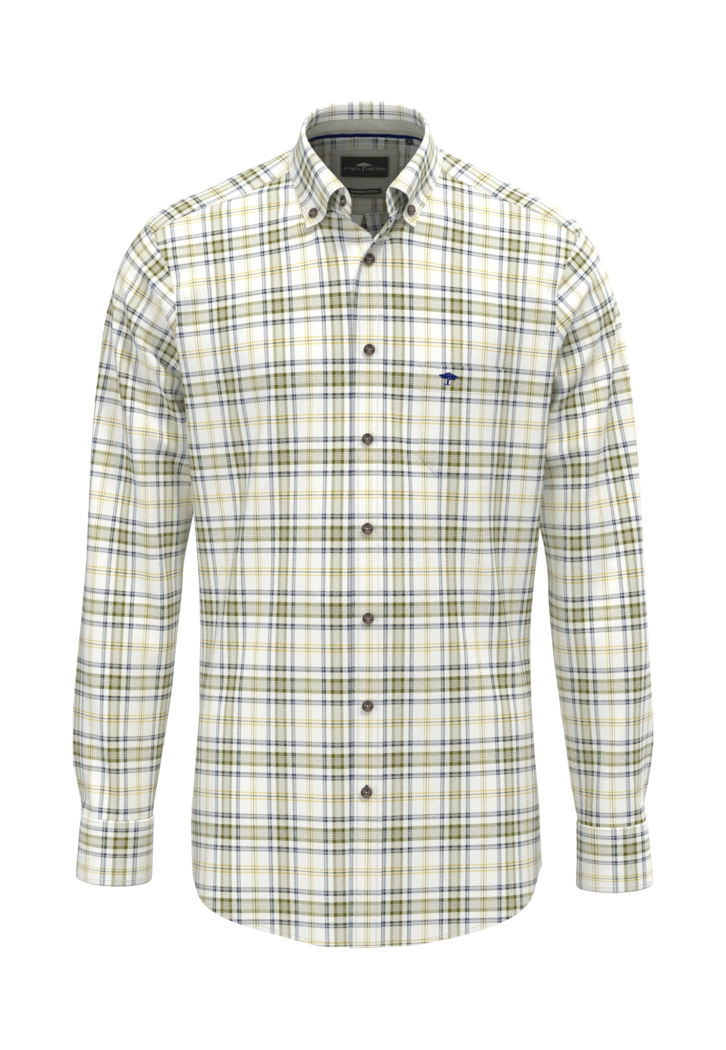 FYNCH-HATTON Chemise à carreaux avec col boutonné