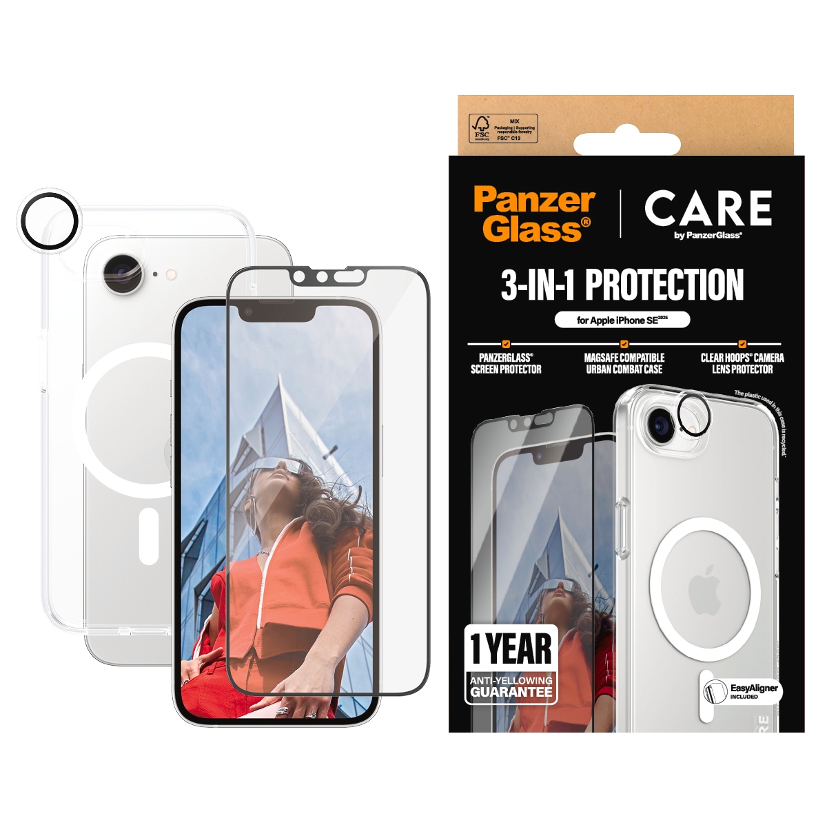 Image of CARE by PanzerGlass Handyhülle "Flagship 3-in-1 Set" Backcover, Schutzhülle, Handyschutzhülle, Case, Schutzcase, stossfest