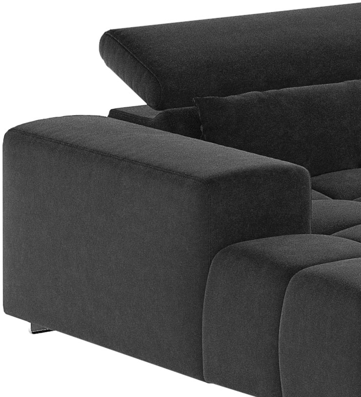 COTTA Wohnlandschaft »Orion U-Form, B: 400 cm« Kopfteilverstellung & 4 Kissen, optional elektr. Sitztiefenverstellung