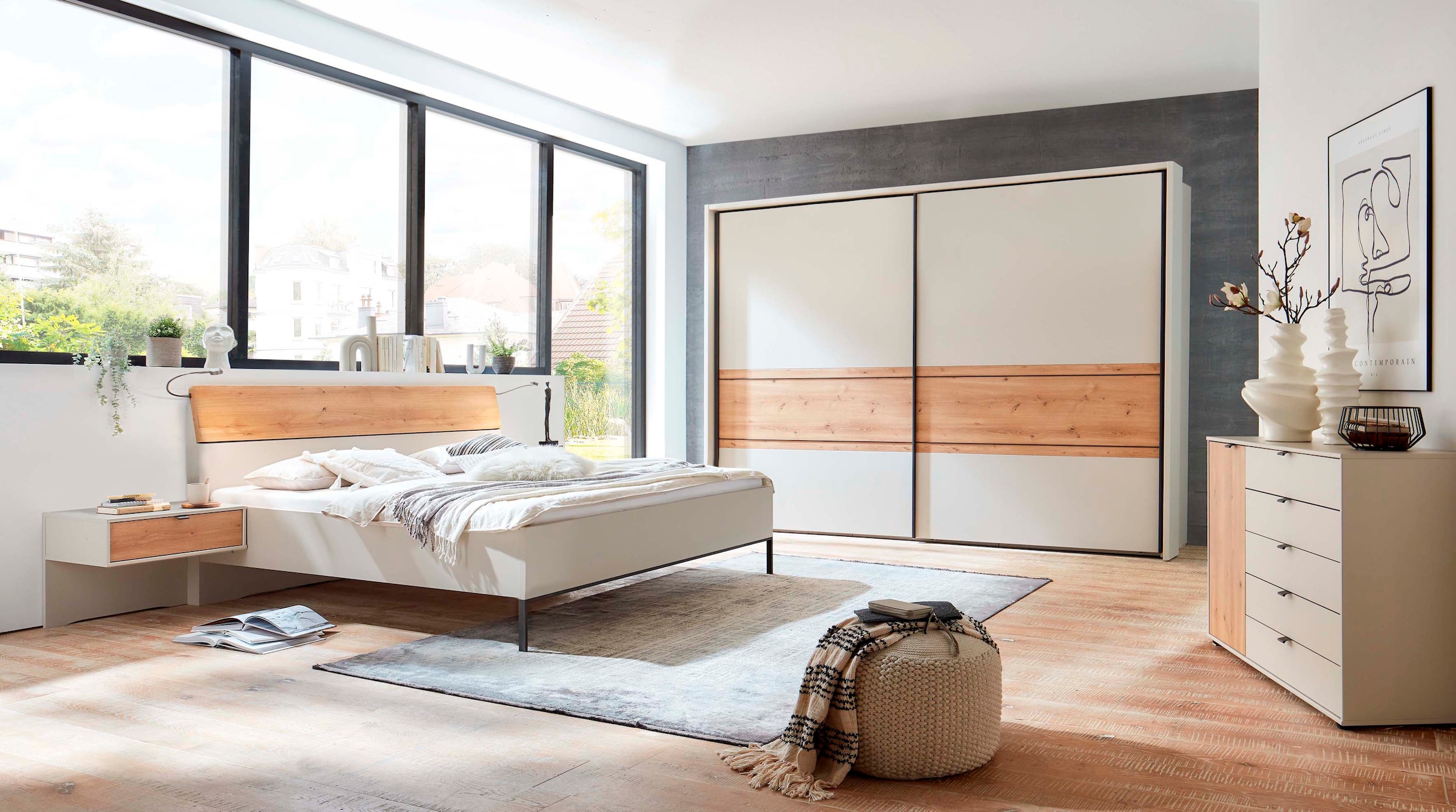 WIEMANN Nachtkonsole »Asti« Schubkasten in Absetz-Farbton