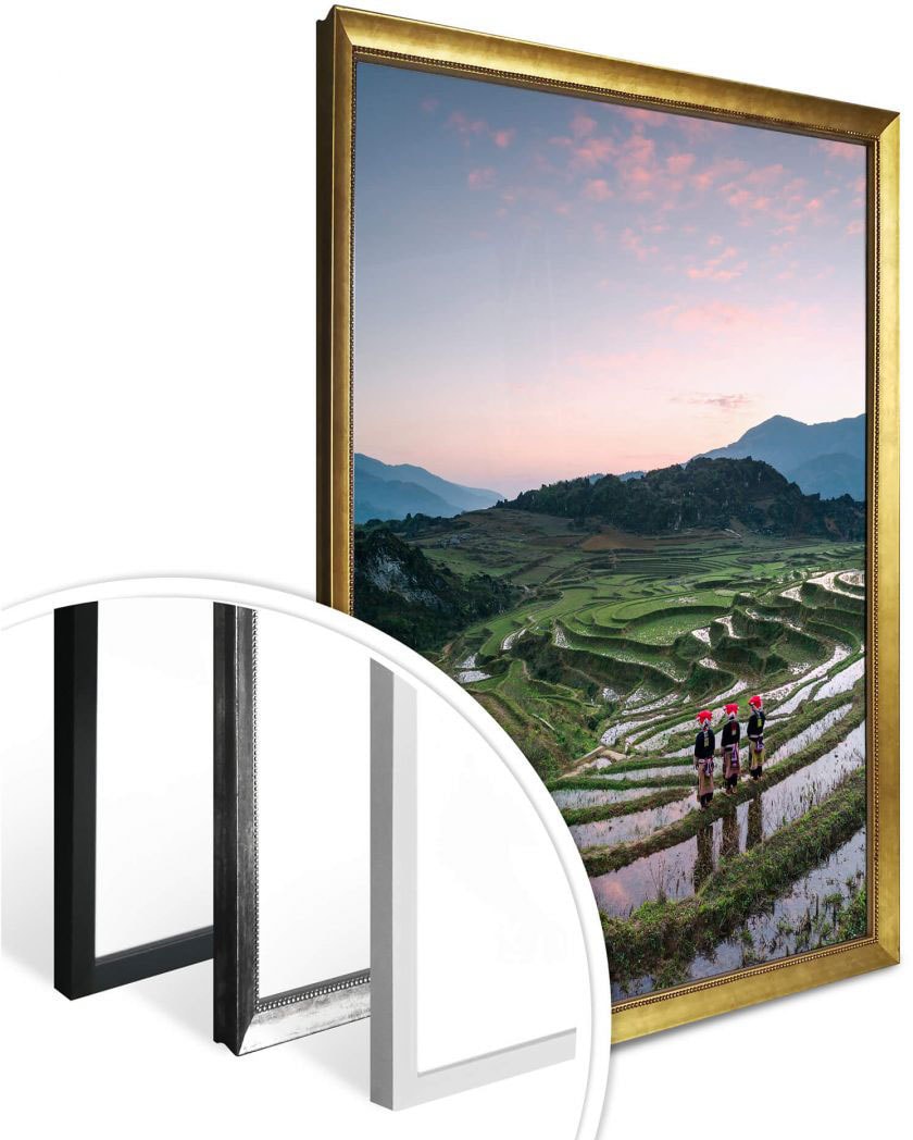 Landschaften, Wandposter bequem Poster Bild, Poster, Wall-Art »Reisterrassen Wandbild, Vietnam«, kaufen (1 St.),