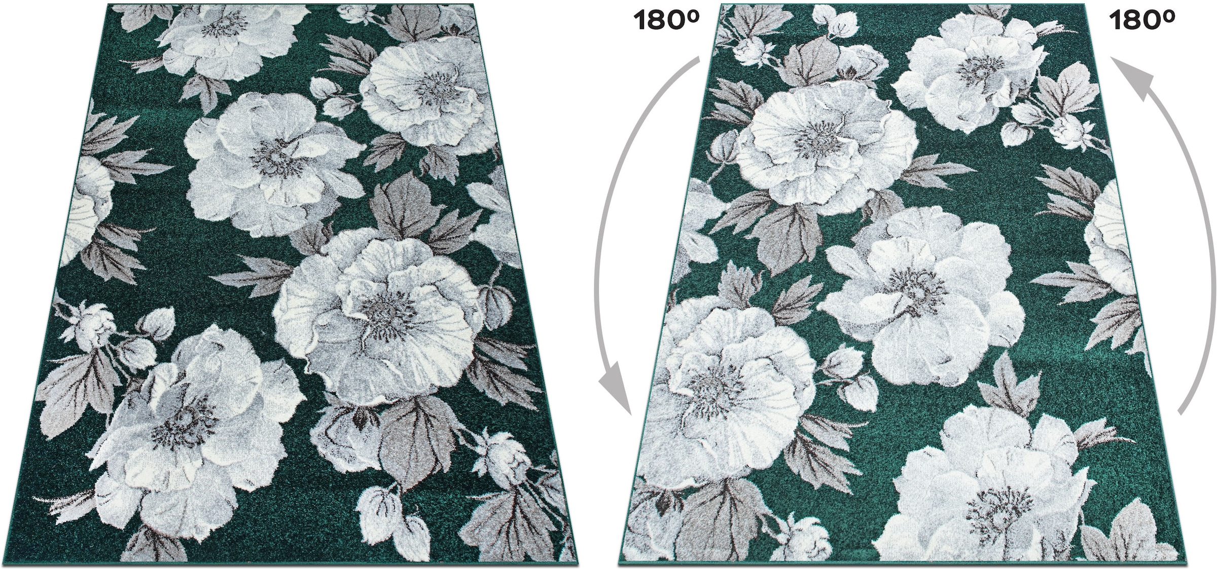 GOODproduct Teppich »Florent, Blumen Design, Vintage« rechteckig 9 mm Höhe Floral, detailreiche Blüten, Botanical, elegant, Wohnzimmer