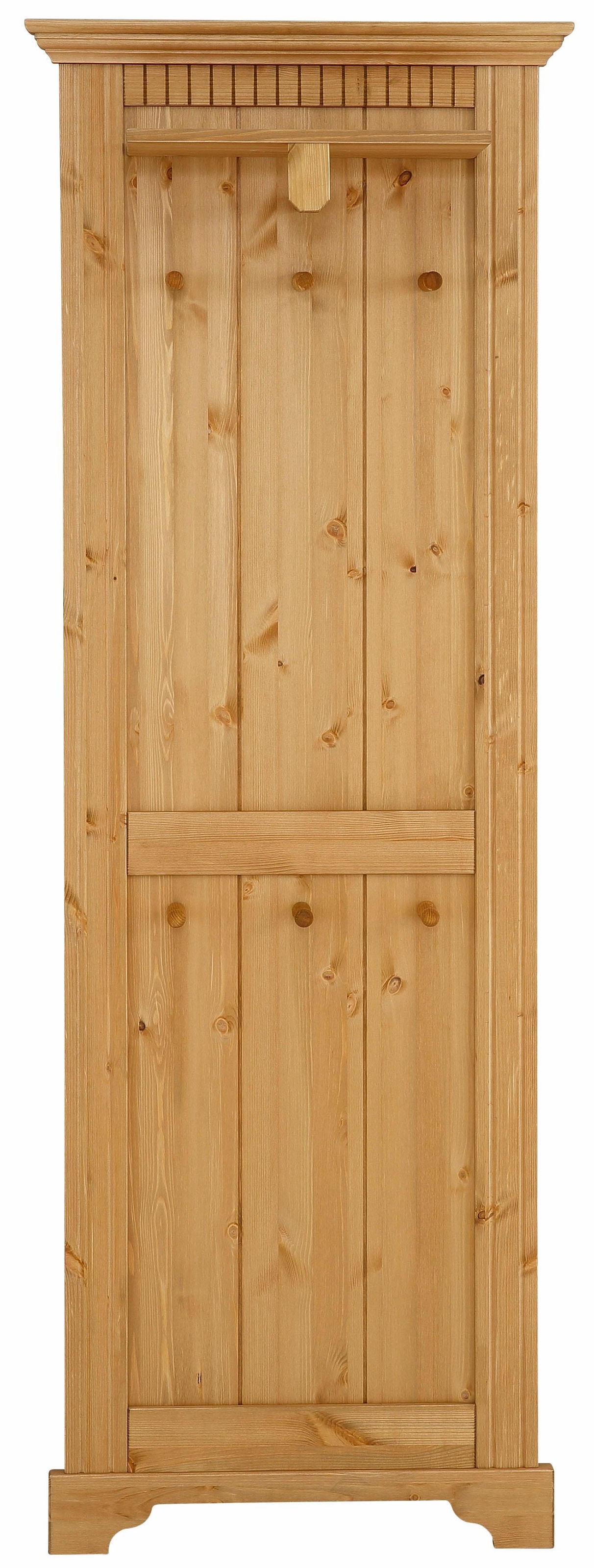 Image of GOODproduct Garderobenpaneel "Rustic" aus massiver Kiefer, Höhe 190 cm, mit Ablage, Holzhaken