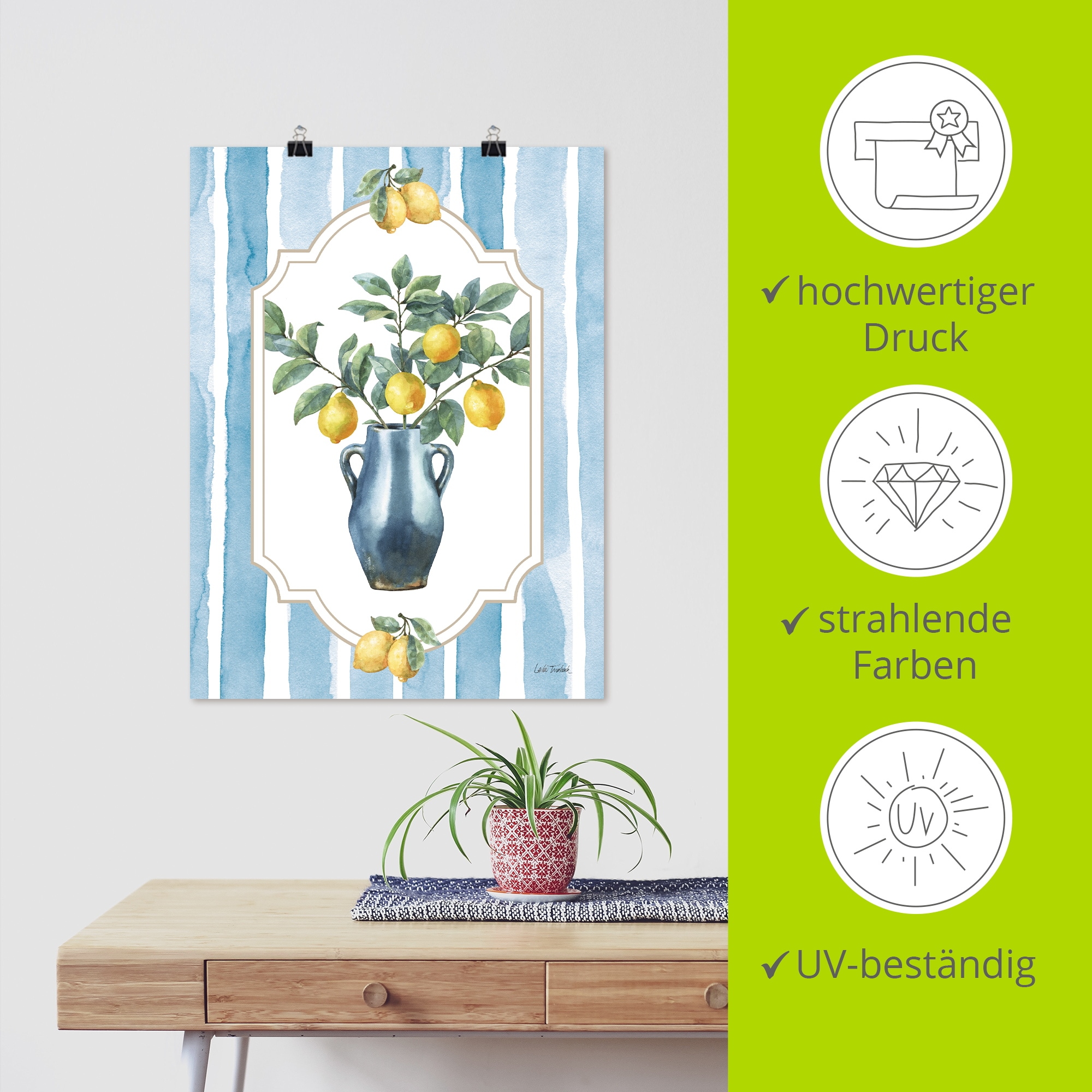 Artland Wandbild »Le Citron I« Arrangements 1 Stk. tlg. als Alubild, Leinwandbild, Poster, Wandaufkleber in verschied. Grössen