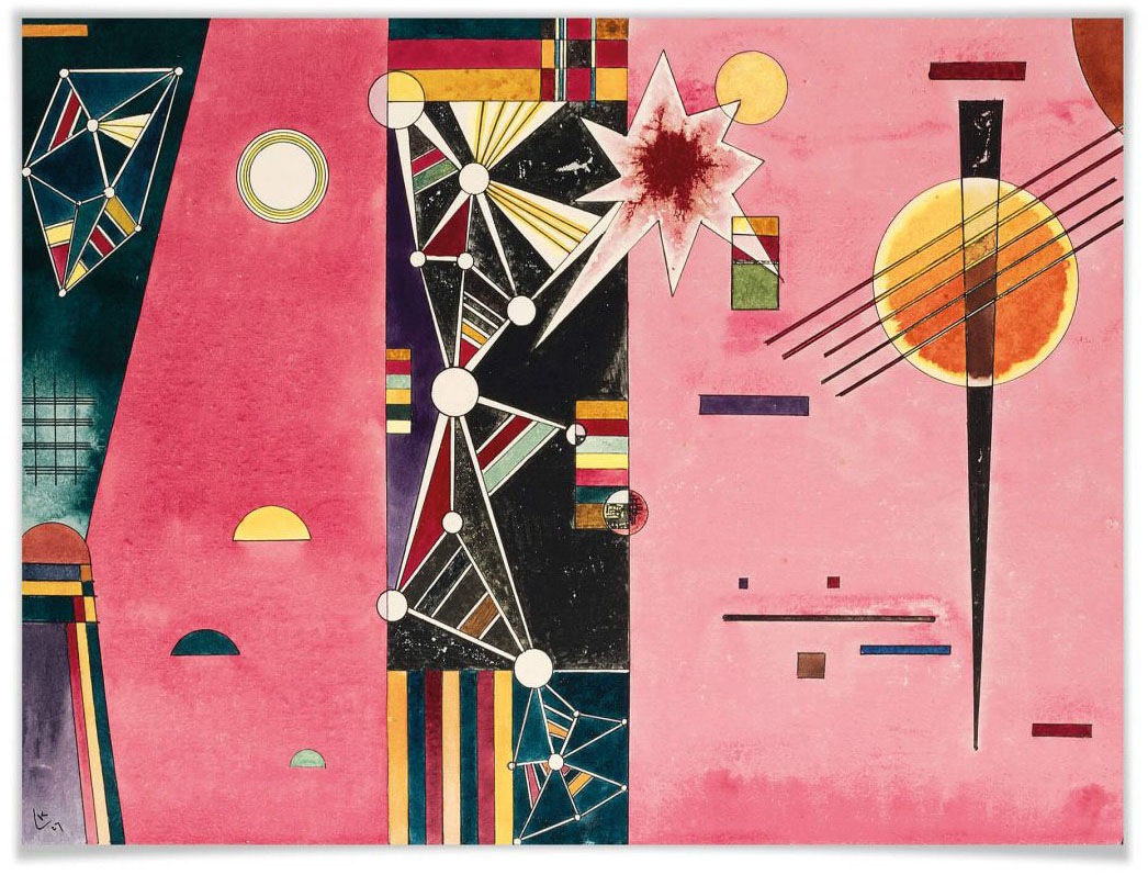Image of Wall-Art Poster »Kandinsky abstrakte Kunst Rosa Rot«, Abstrakt, (1 St.), Poster, Wandbild, Bild, Wandposter bei Ackermann Versand Schweiz