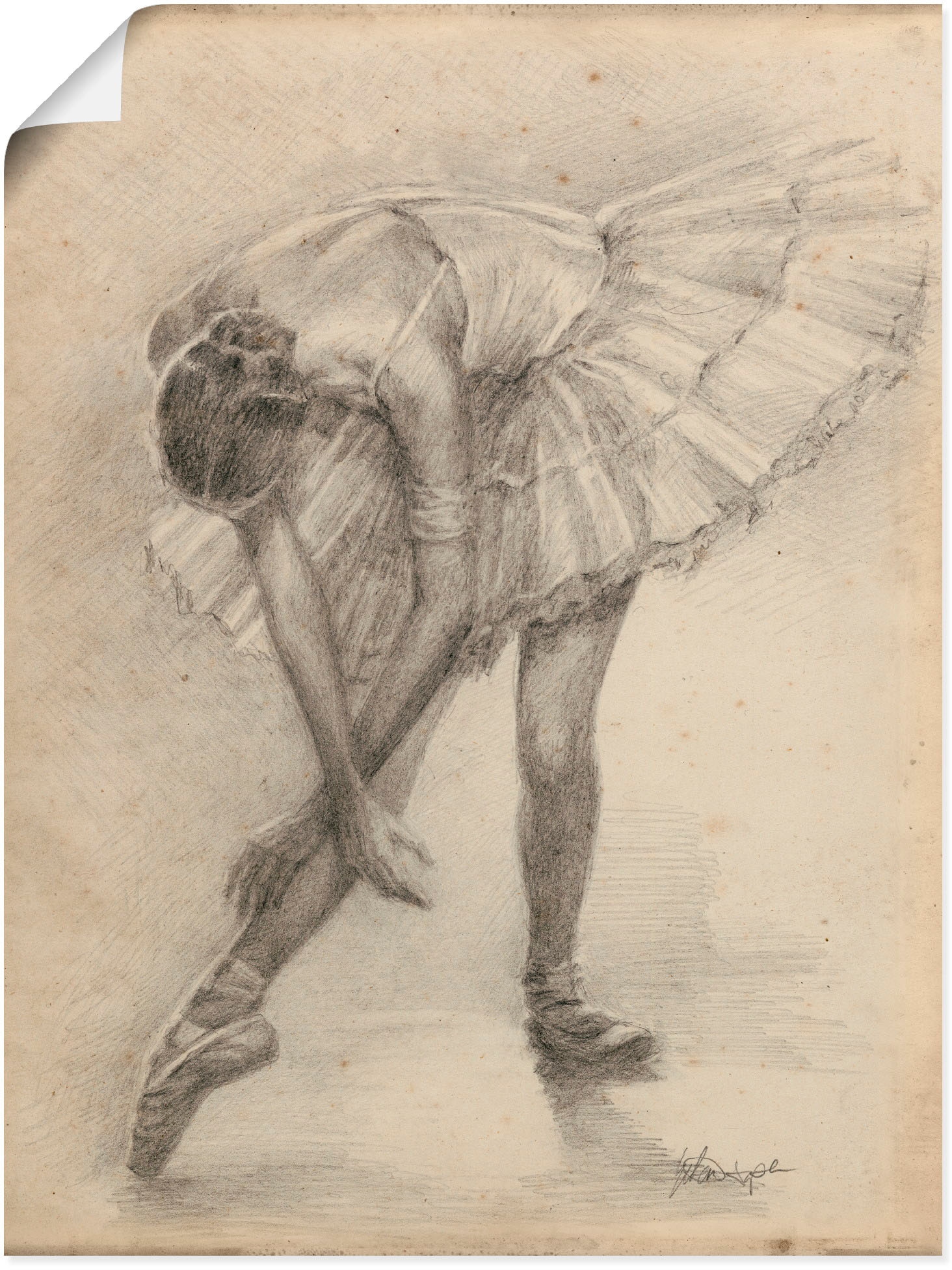 Wandbild »Antike Ballerina Übung II«, Sport, (1 St.), als Poster in verschied. Grössen
