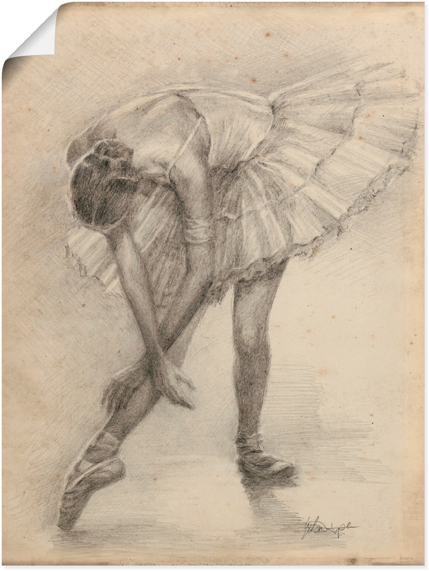 Image of Artland Poster "Antike Ballerina Übung II" Sport 1 Stk. tlg. ohne Rahmen