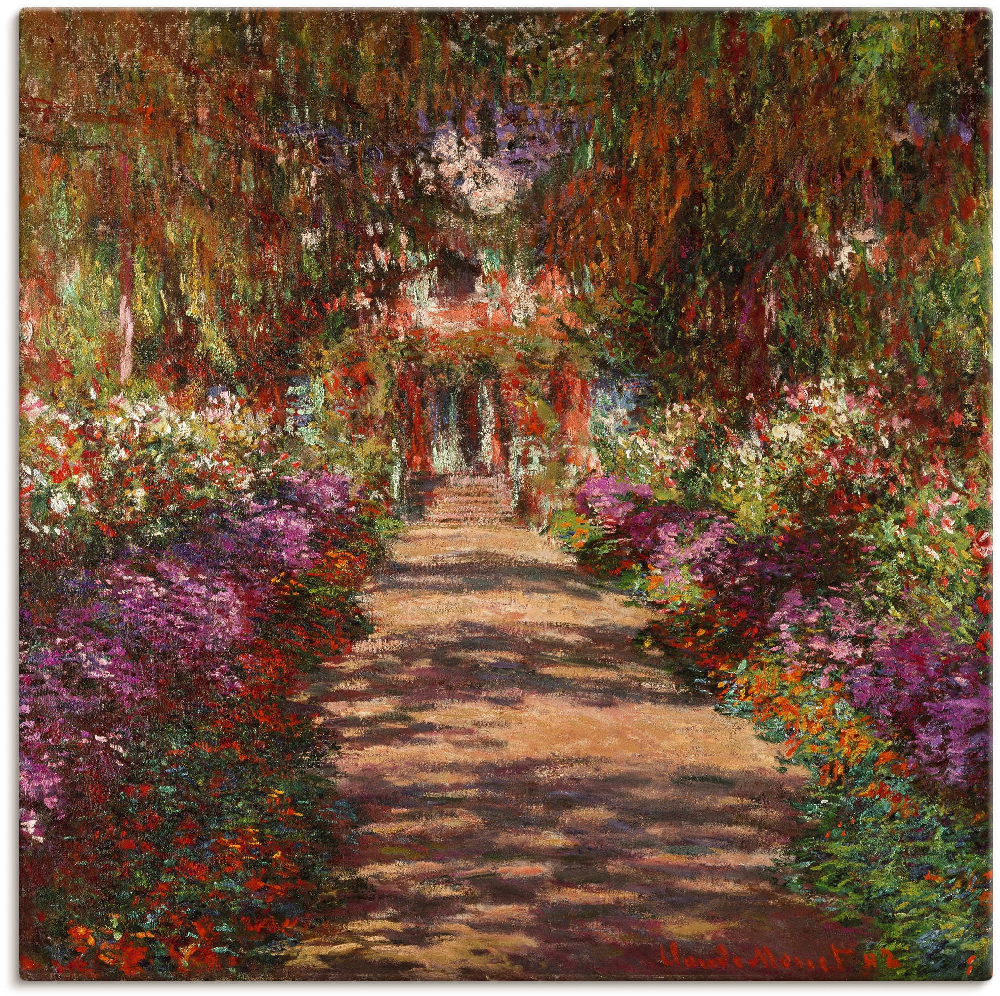 Leinwandbild, in St.), Wandaufkleber als Alubild, maintenant Poster Garten Garten, oder (1 Grössen Wandbild »Weg in Monets Artland 1902«, in versch. Giverny.
