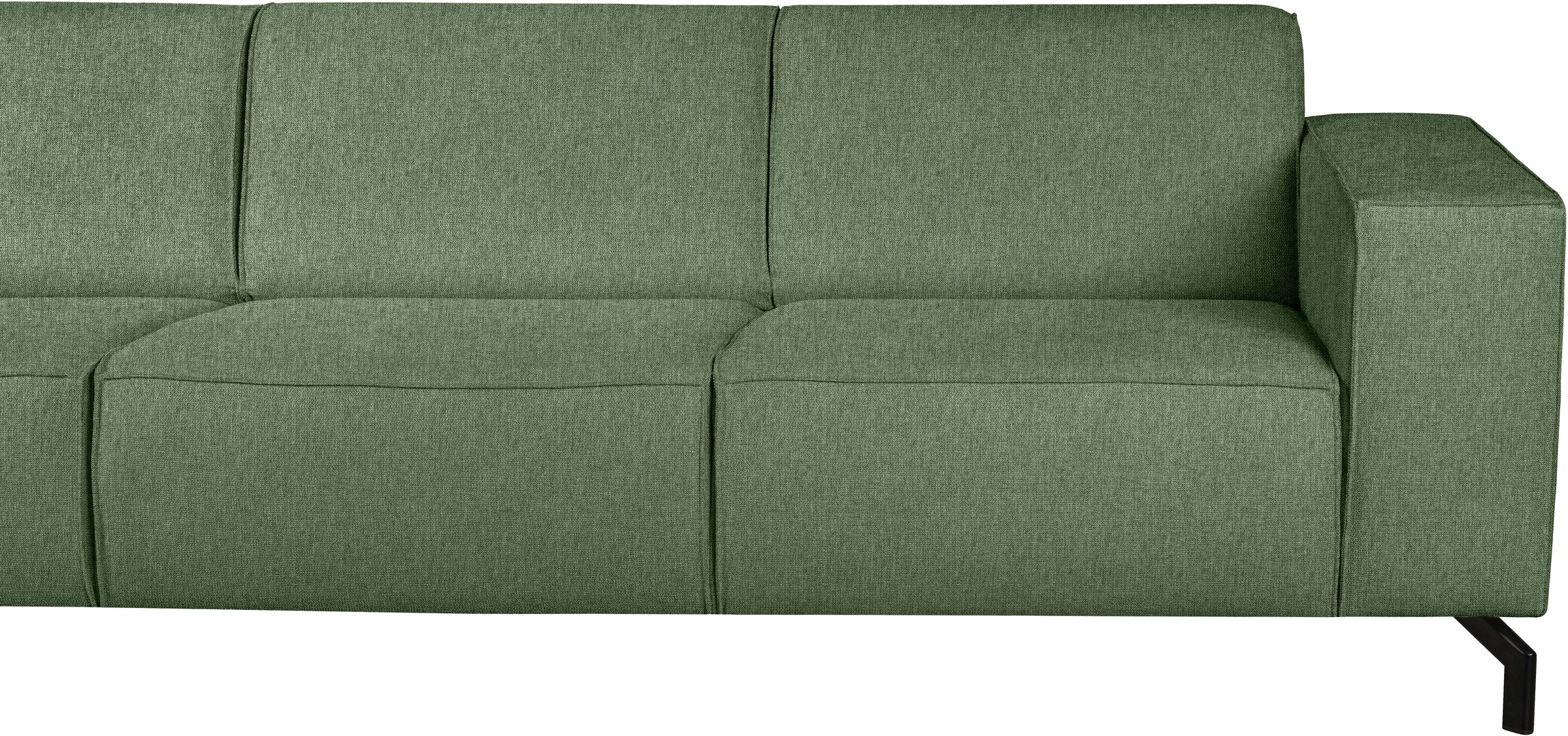 Home affaire 3-Sitzer »Lorcan 257 cm, weiches Sitzgefühl« mit schwarzen Metallfüssen, Lederoptik und in weichem Strukturstoff