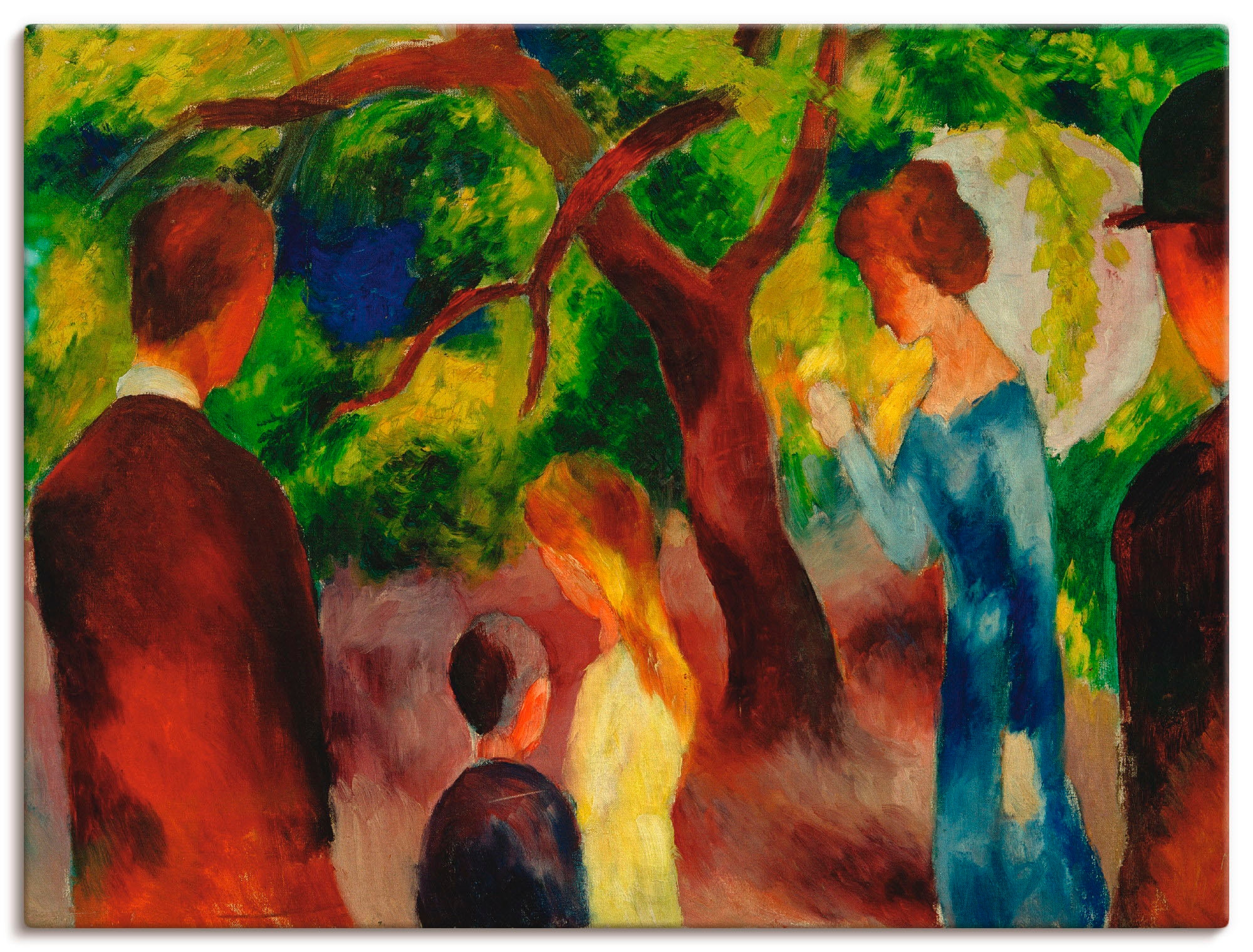 Image of Artland Leinwandbild "Grosse Promenade: Leute im Garten" Gruppen & Familien 1 Stk. tlg. auf Holzrahmen gespannt