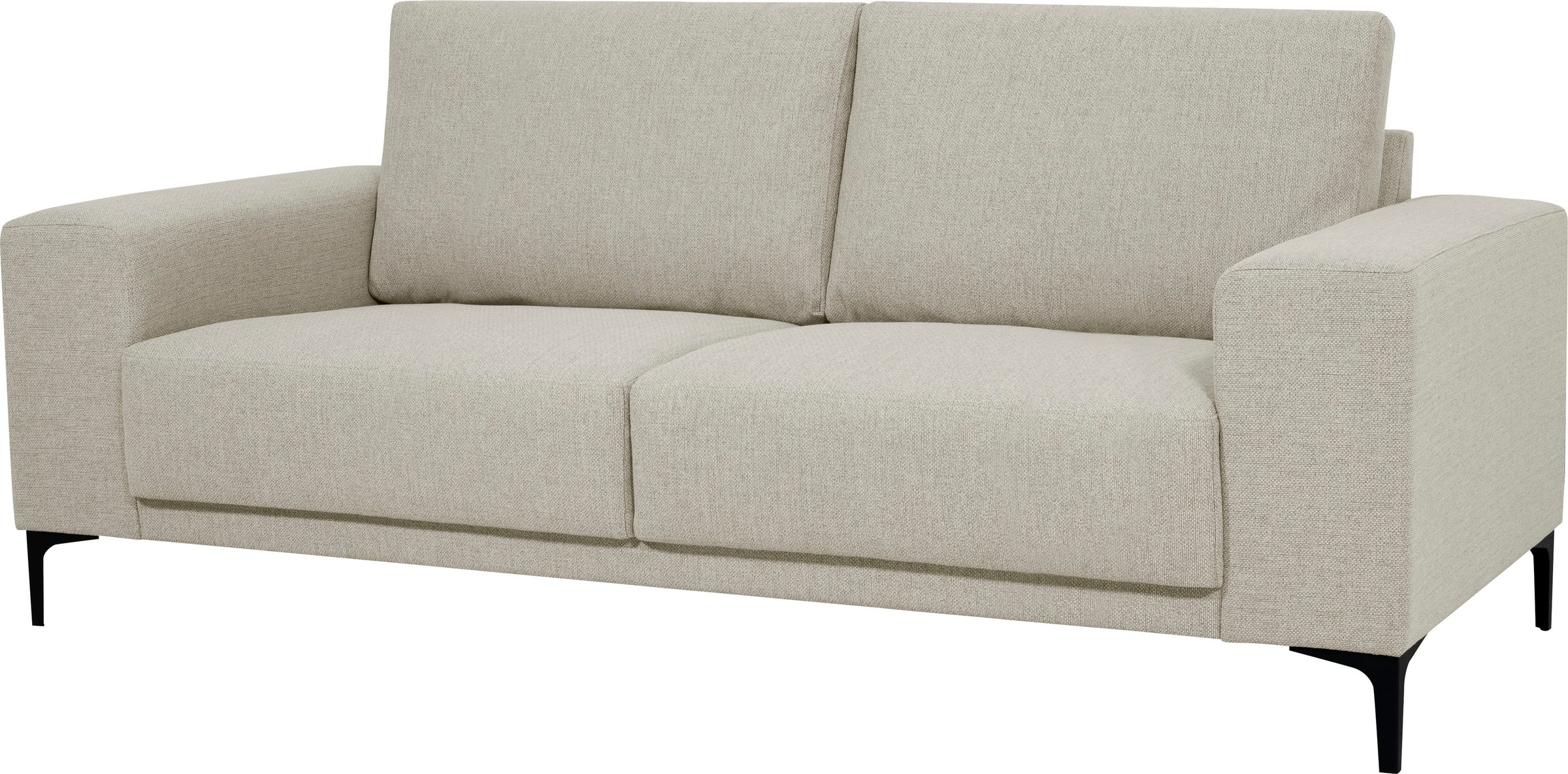 Places of Style 2-Sitzer »Xander«, Breite 164 cm, Webstoff, Soft-Touch Chenille, schwarze Metallfüssen