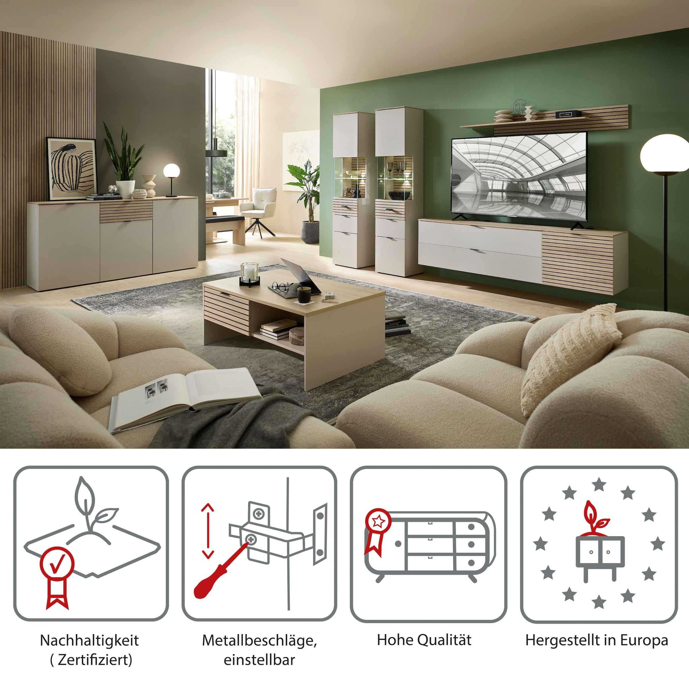 Innostyle Meuble TV »INA TV-Lowboard, 60 x 51 x 44 cm (B/H/T)« 1 cuis tlg. utilisable debout/suspendu, 1 porte, Softclose