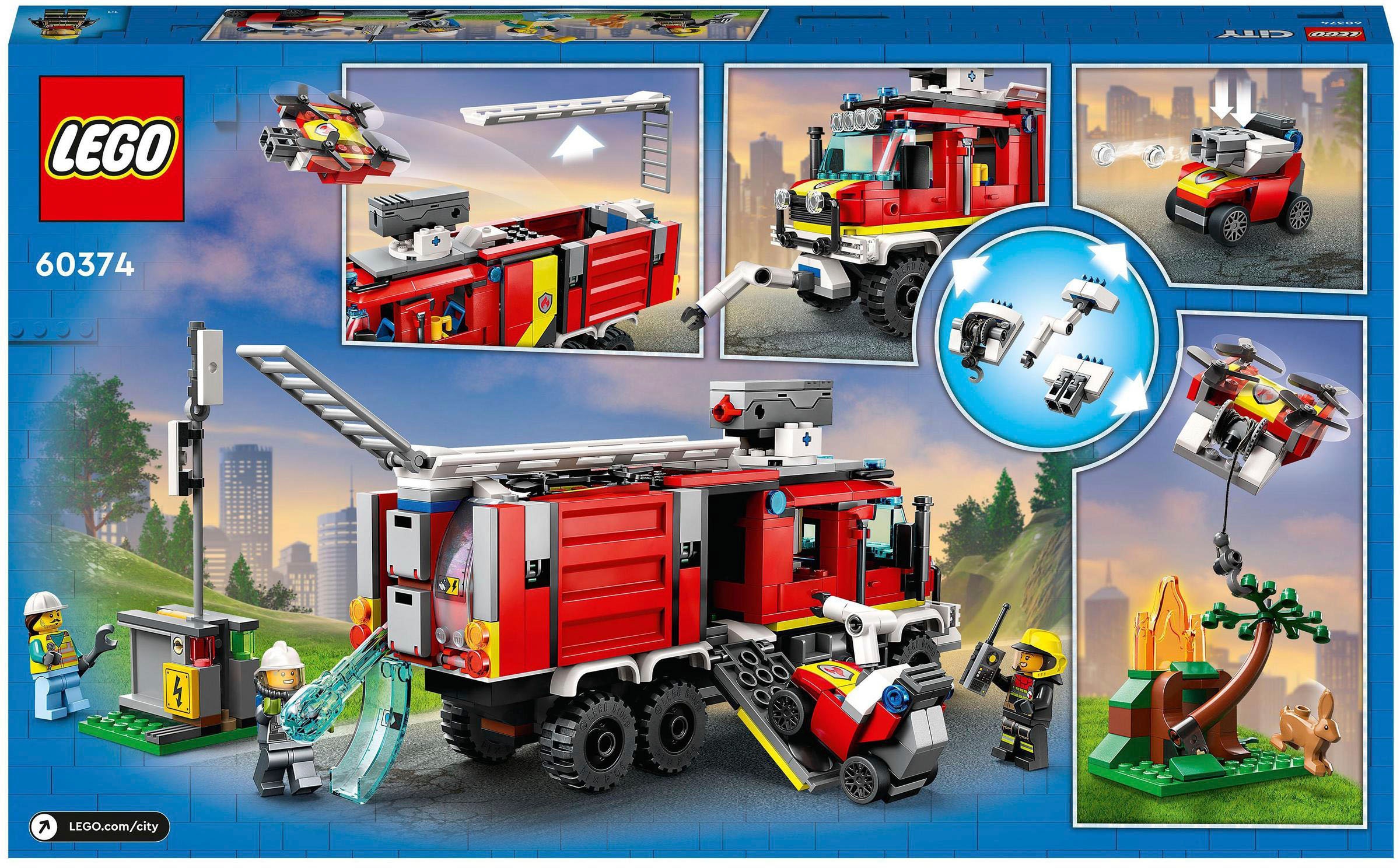 LEGO® Konstruktionsspielsteine »Einsatzleitwagen der Feuerwehr (60374), LEGO® City«, (502 St.), Made in Europe