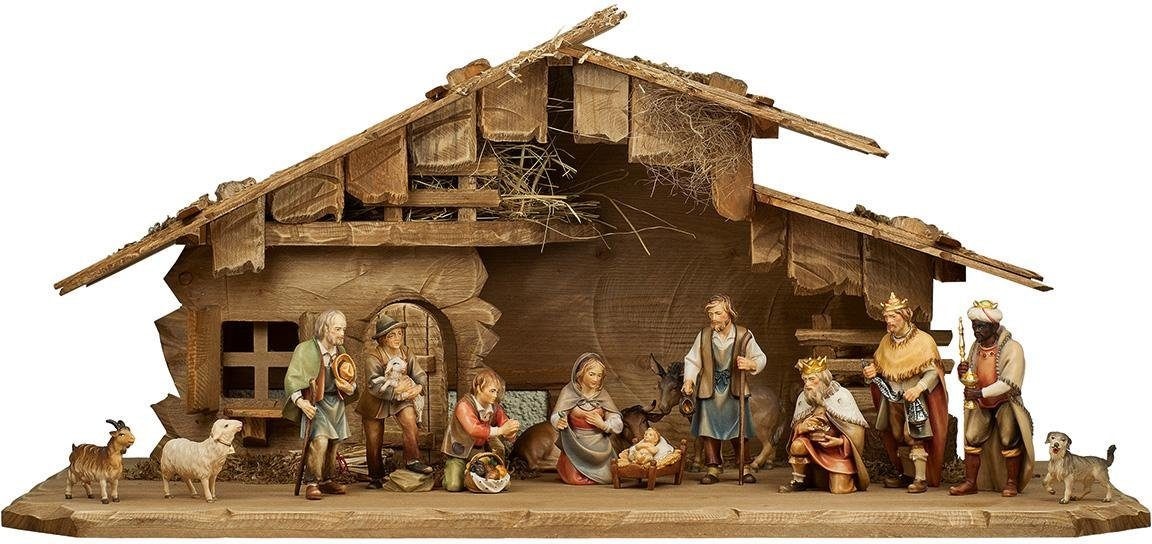 Weihnachtsdeko«, hochwertige ULPE Holzschnitzkunst Krippe WOODART Handarbeit, »Südtirol,