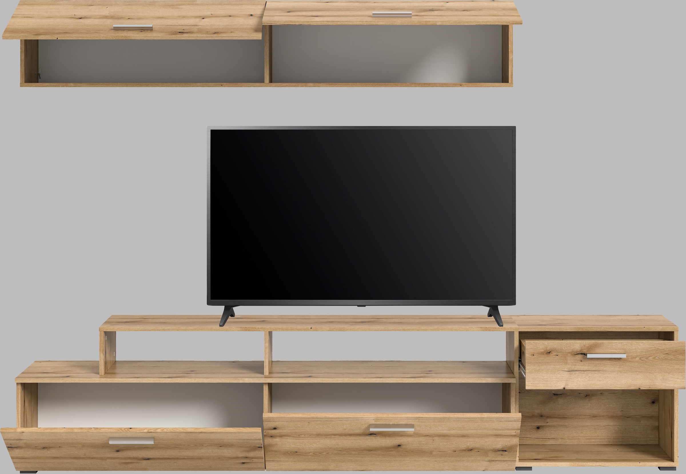 INOSIGN Wohnwand »Rotu, Breite 247 cm, bestehend aus: Lowboard und Hängeschrank«, Wohnkombination, Mediawand, Anbauwand, Wohnzimmer Set