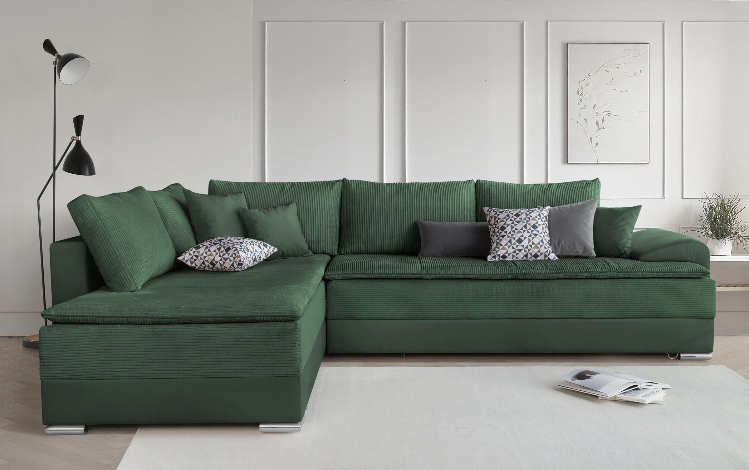 Image of Home affaire Ecksofa "Night & Day L-Form, B: 324 cm, Dauer-Schlaffunktion und Armlehne" Bettfunktion & Bettkasten, Boxspringbett 180x200 cm