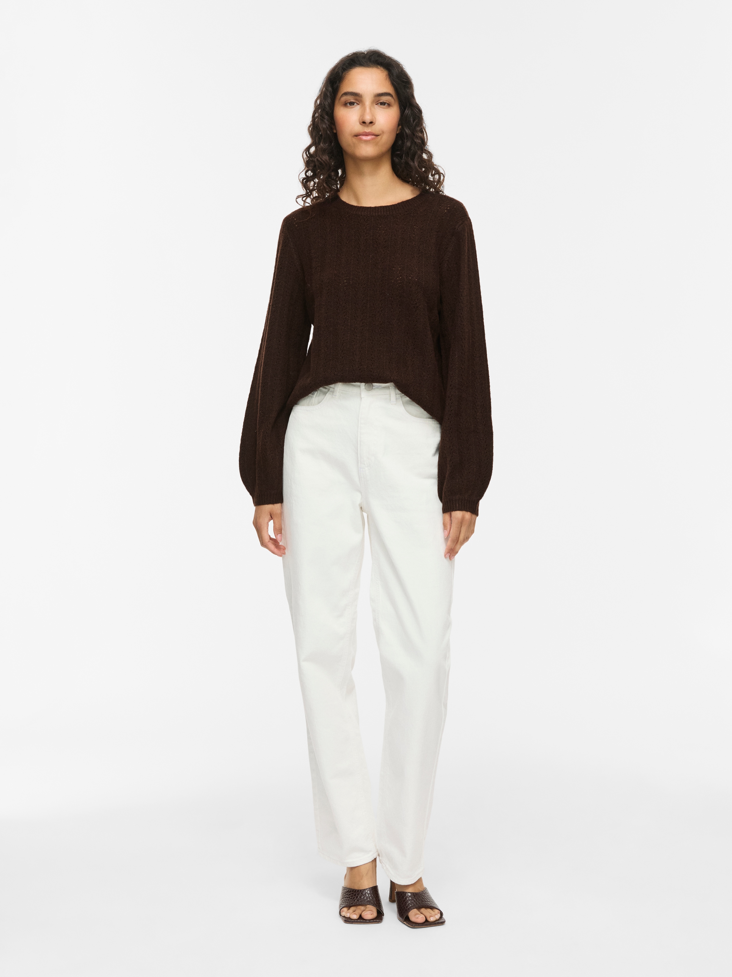 Vila Pull en tricot »VILIGA POINTELLE L/S O-NECK TOP -NOOS« mélange de matériaux