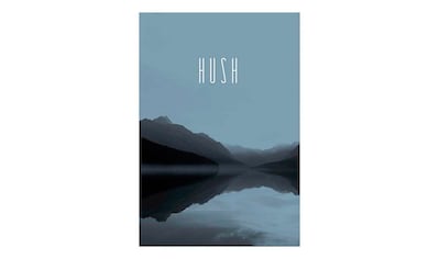 Poster »Word Lake Hush Steel«, Natur, (1 St.)