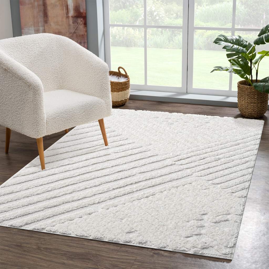 Image of Carpet City Hochflor-Teppich "FOCUS749" rechteckig 20 mm Höhe Boho-Teppich, Hochtief-Muster/ 3D-Effekt, für Wohnzimmer, Schlafzimmer