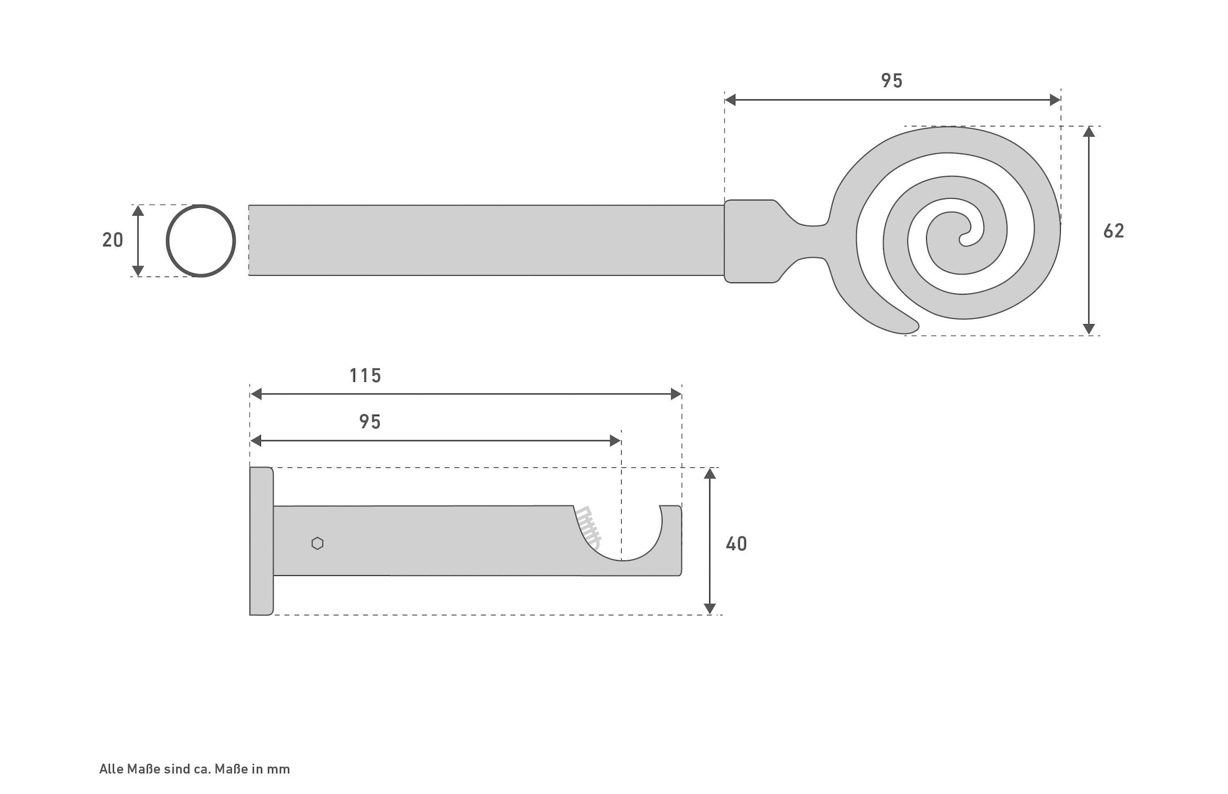 Good Life Vorhangstange »Espiral«, 1 läufig-läufig, Fixmass