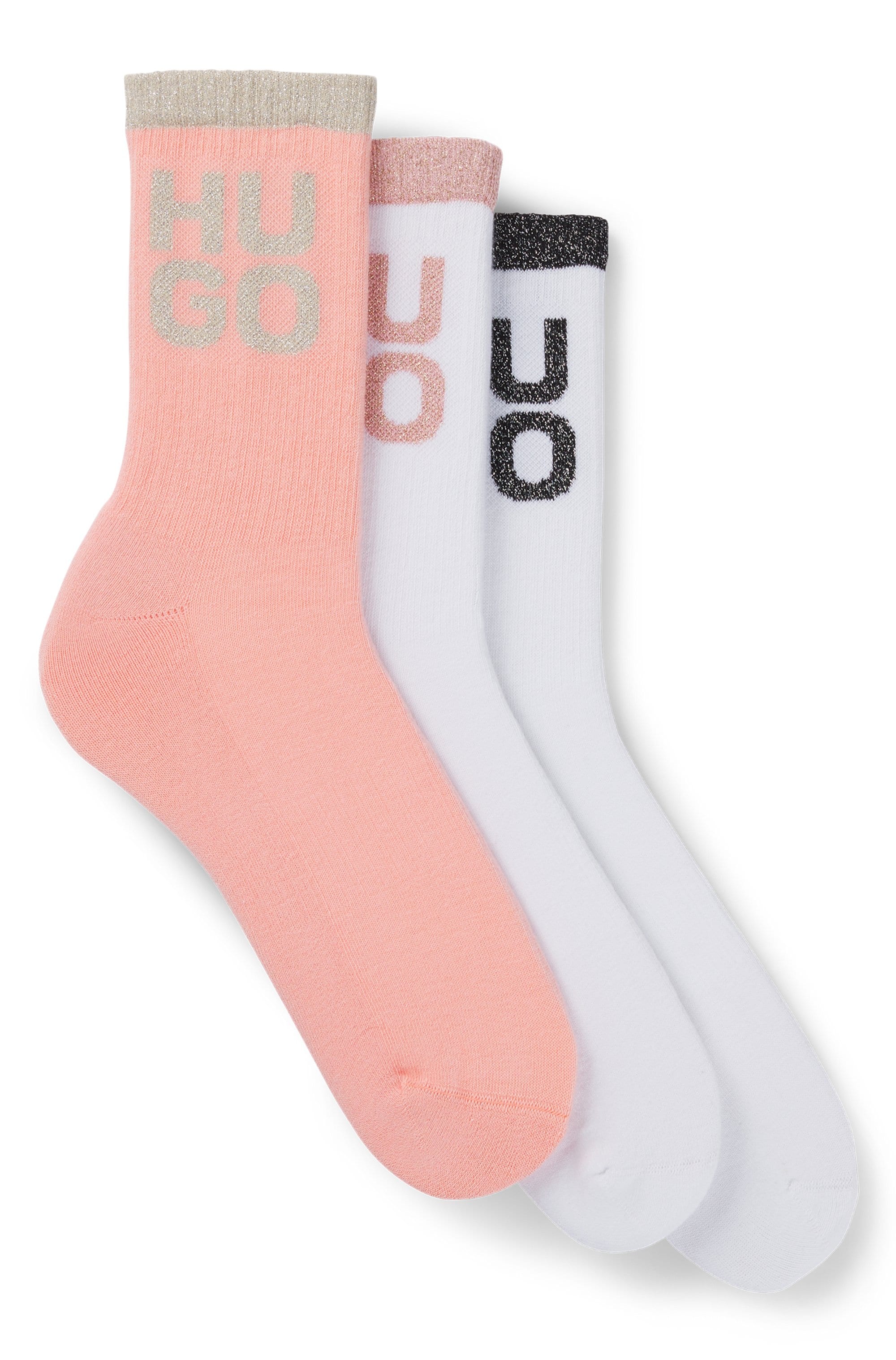 Image of HUGO Underwear Freizeitsocken "3P QS SHINY LOG CC W" Packung, 3er Pack, 3 Paar tlg.