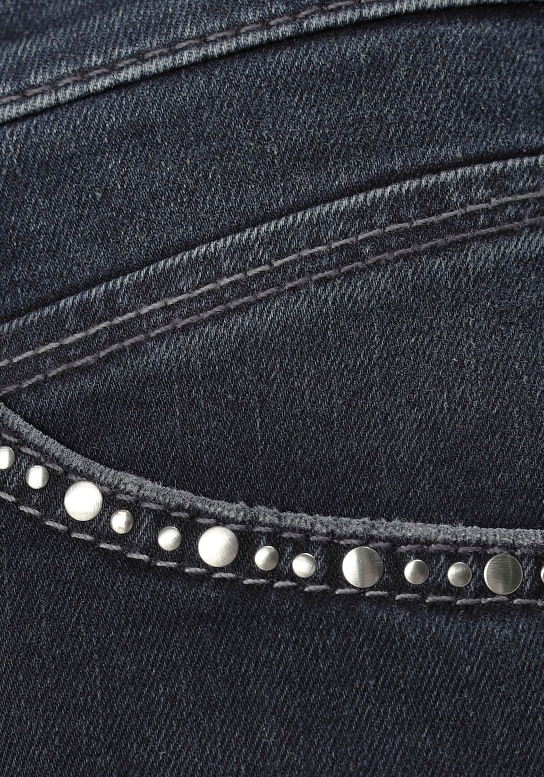 ♕ MAC Stretch-Jeans an bestellen »Melanie-Glam«, den Nietenbesatz versandkostenfrei Taschen