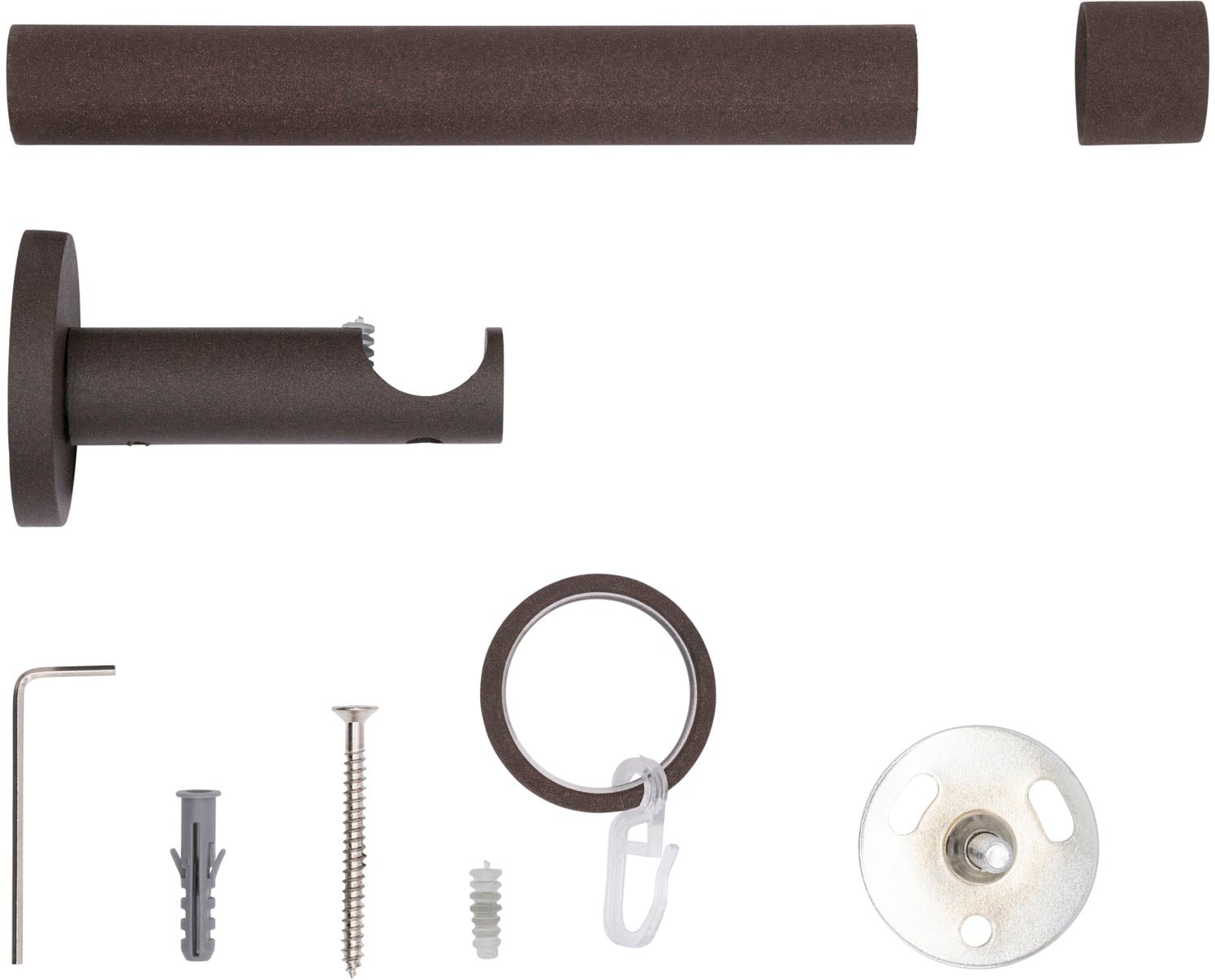 mydeco Tringle à rideaux »20mm Cap Wandträger 6,5 cm« 1 course-läufig Fixmass