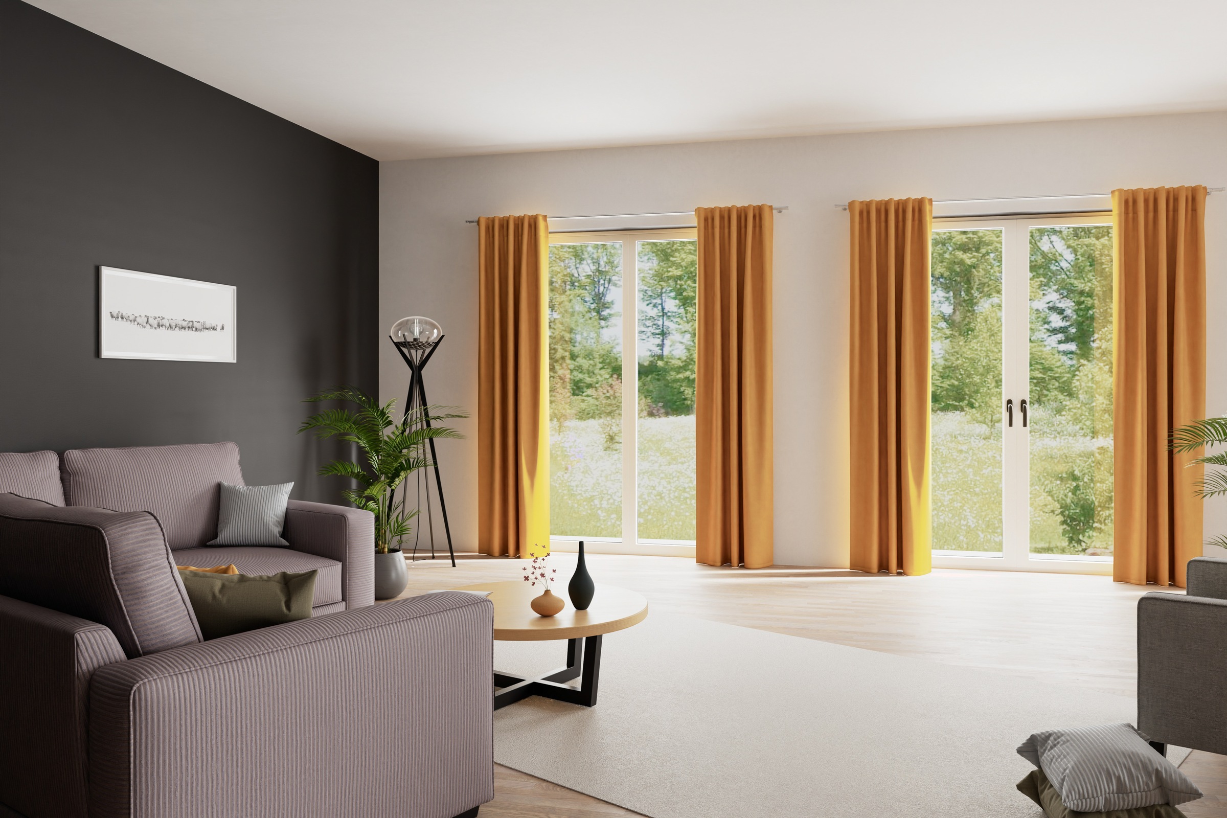 Image of HOMING Vorhang "Velia" verdeckte Schlaufen 1 Stk. tlg. Fertigschal