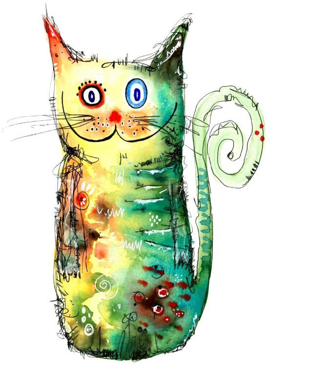 Image of Wall-Art Wandtattoo »Bunte Katze - Crazy Cat«, (1 St.) bei Ackermann Versand Schweiz