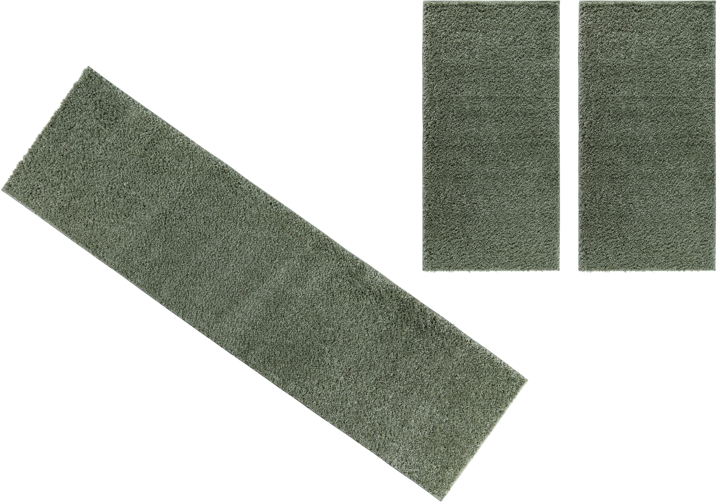 GOODproduct Bordure de lit »Viva« Höhe 45 mm 3 cuis tlg. Bettvorleger, Läufer-Set, Uni-Farben, einfarbig, besonders kuschelig