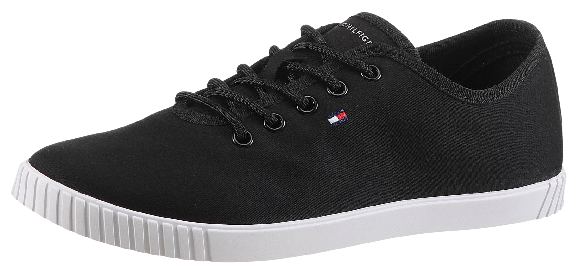 Image of Tommy Hilfiger Sneaker "CANVAS LACE UP SNEAKER", Freizeitschuh, Halbschuh, Schnürschuh mit gestickter Logoflagge